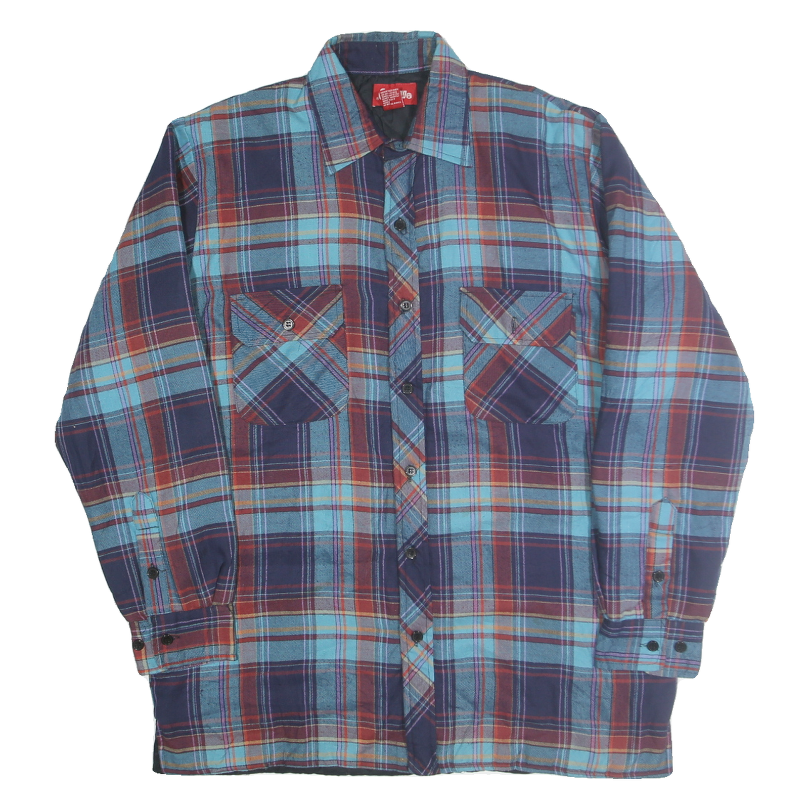 COLEMAN Mens Blue & Maroon Check Shirt M Long Sleeve Cotton Blend Casual Refurbished - N/A refurbished available on Cerqular