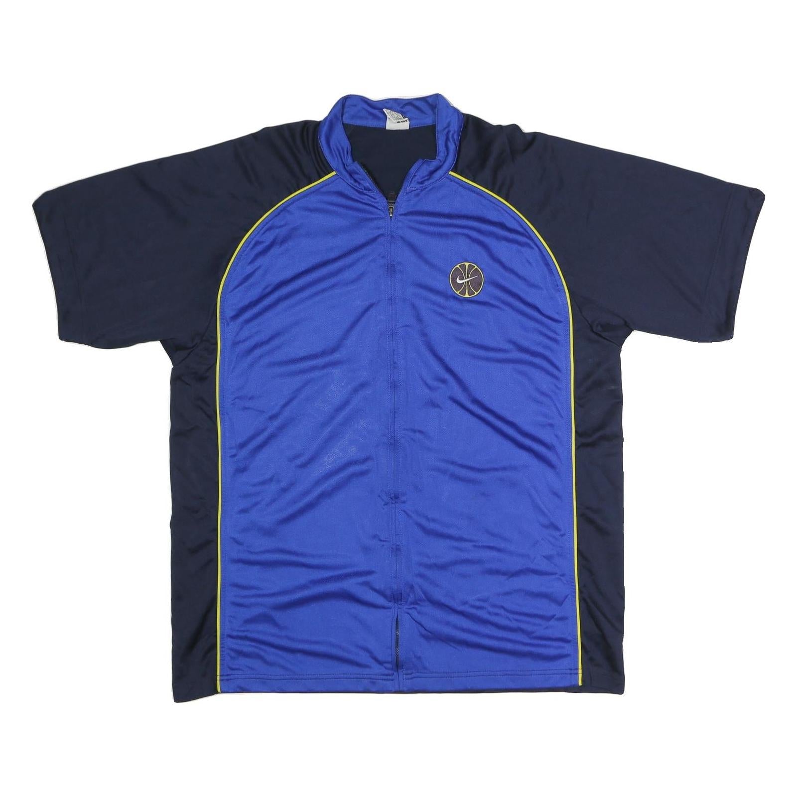NIKE Mens Blue & Navy Zip Front Sports Jacket XL Polyester Blend Short Sleeve Refurbished - N/A refurbished available on Cerqular