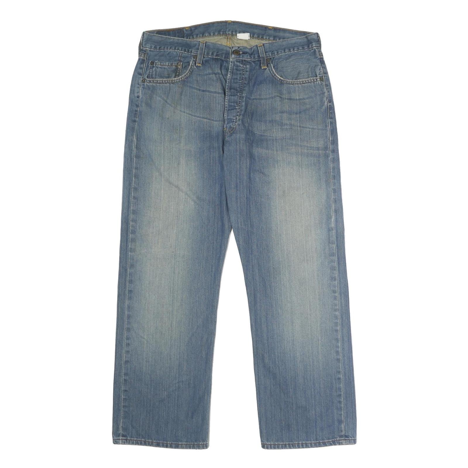 LEVI'S 501 Mens Jeans Blue Classic Straight Denim Medium W38 L30 Button Closure Refurbished - N/A refurbished available on Cerqular