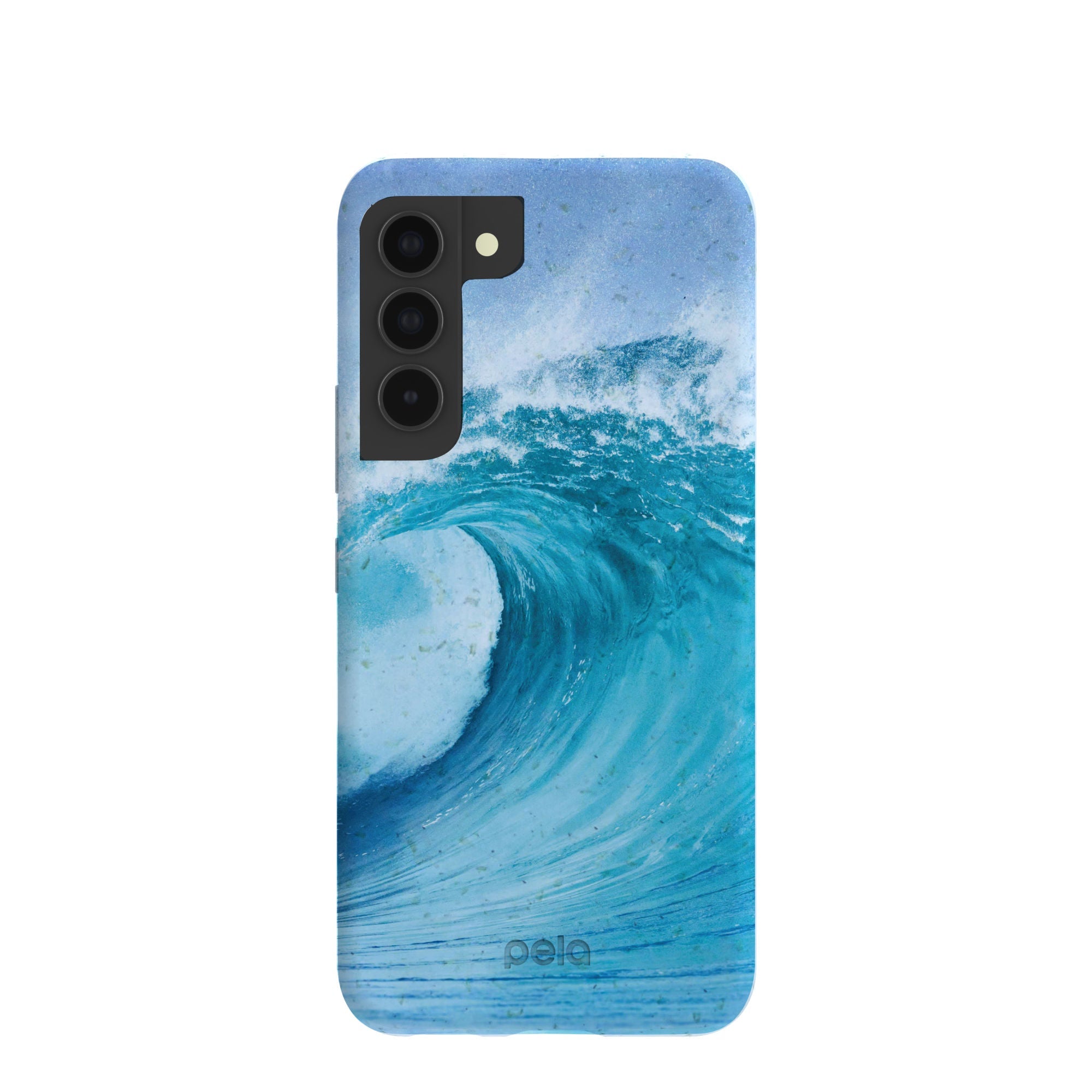 Powder Blue Big Wave Samsung Galaxy S22 Case Refurbished - Pela Case refurbished available on Cerqular