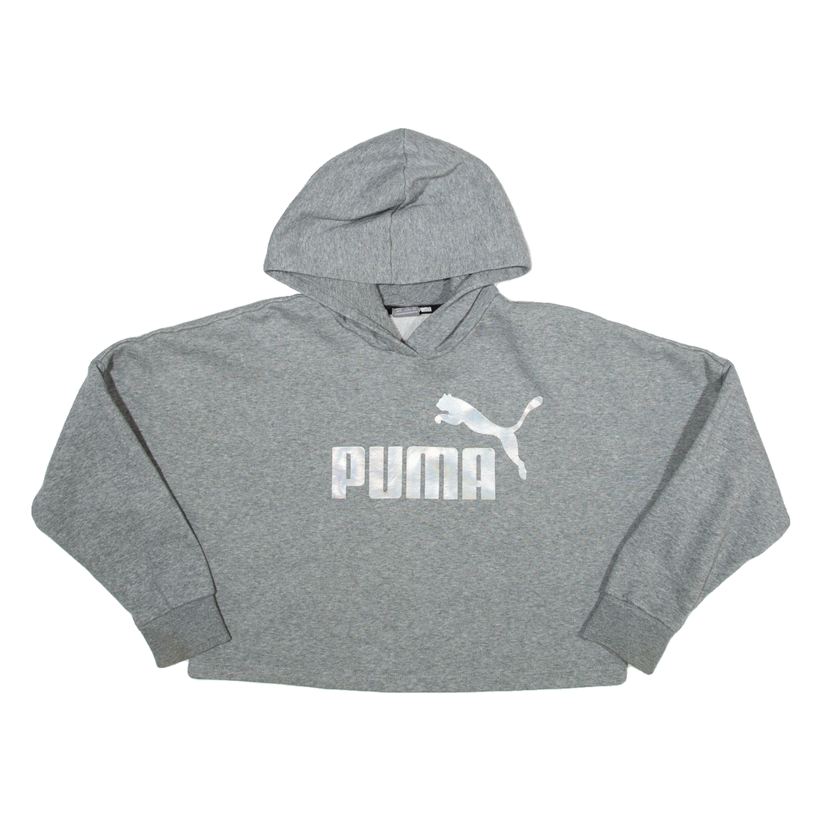 PUMA Cropped Womens Grey Hoodie M Refurbished - N/A refurbished available on Cerqular