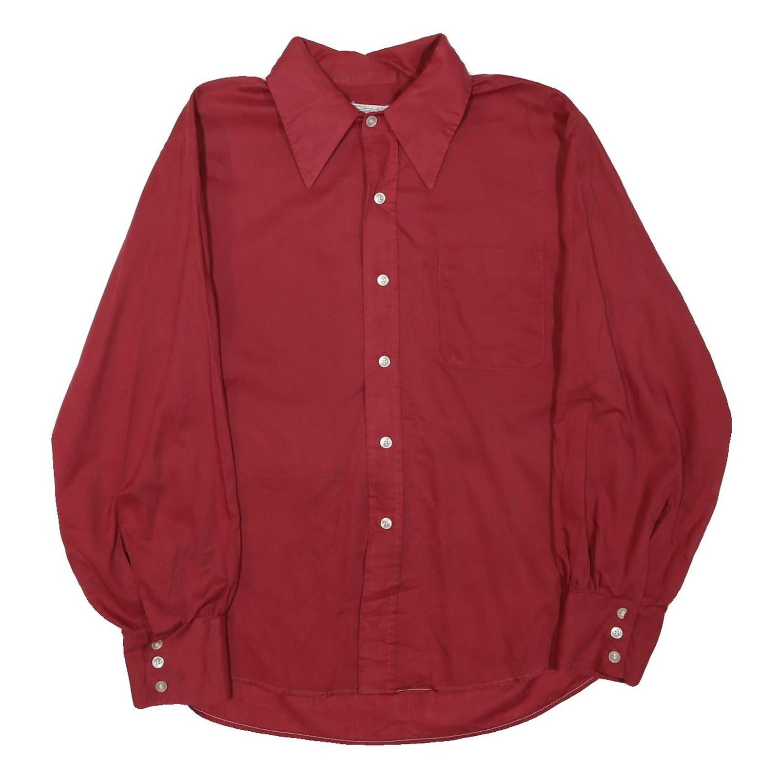DONLIN Mens Red Shirt M Button Down Collar Long Sleeve Polyester Blend Refurbished - N/A refurbished available on Cerqular