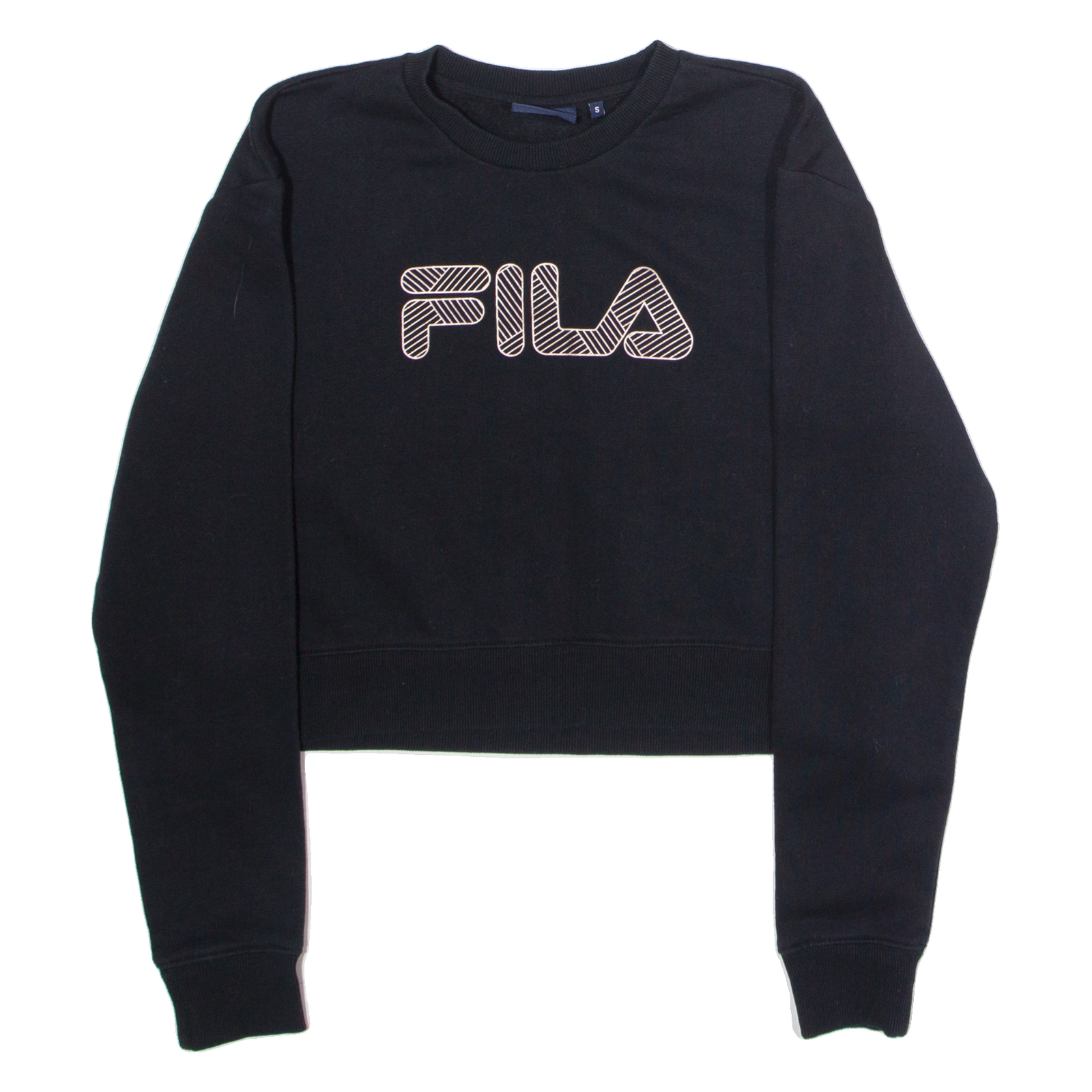 FILA Cropped Womens Sweatshirt Black Crew Neck S Refurbished - N/A refurbished available on Cerqular