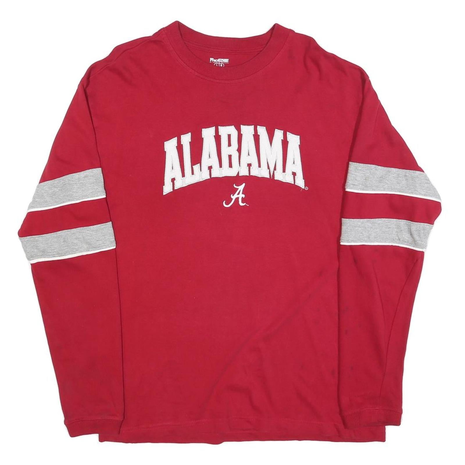 PRO EDGE Mens Red Alabama Long Sleeve Crew Neck Athletic T-Shirt L Refurbished - N/A refurbished available on Cerqular