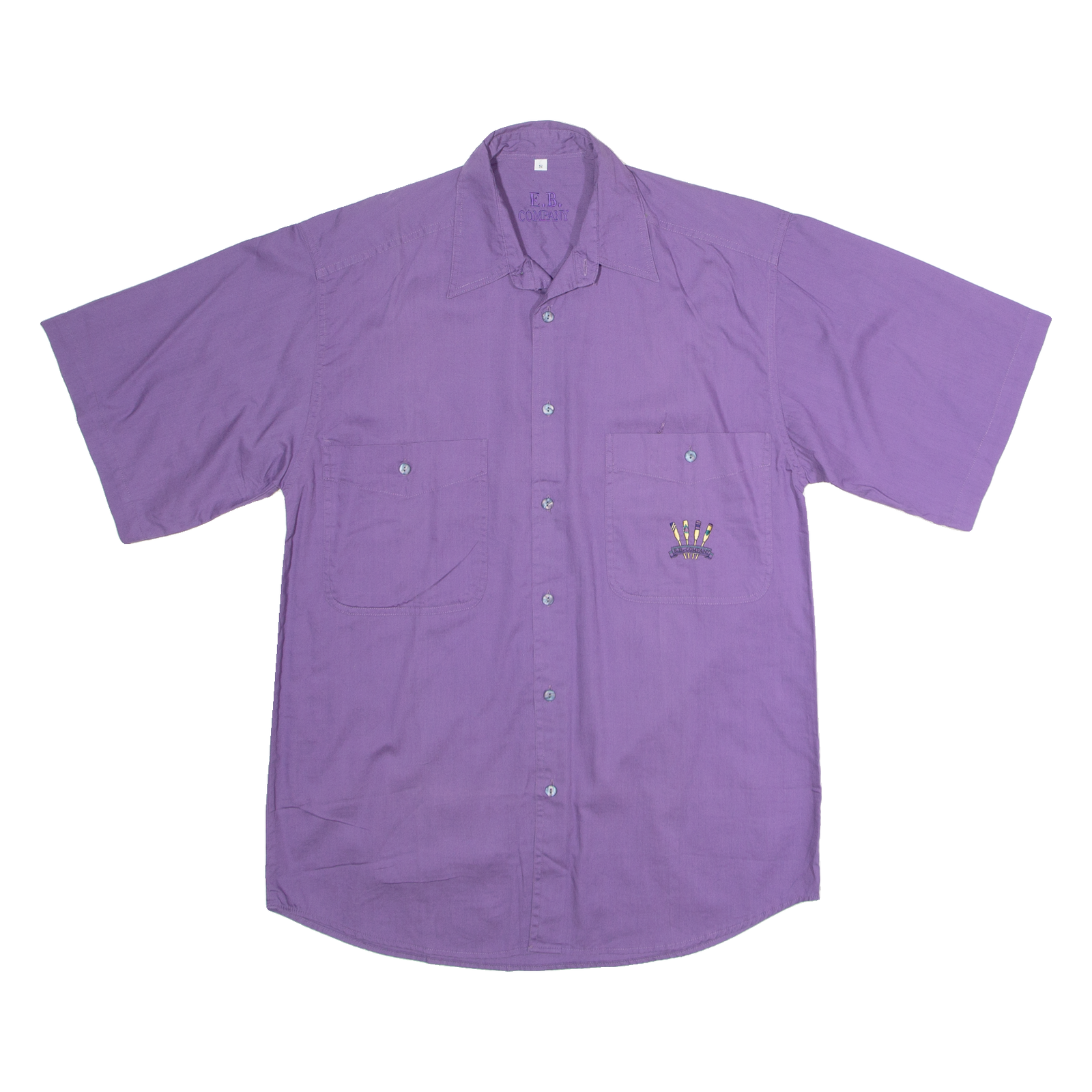 E.B. COMPANY Mens Plain Shirt Purple 90s S Refurbished - N/A refurbished available on Cerqular