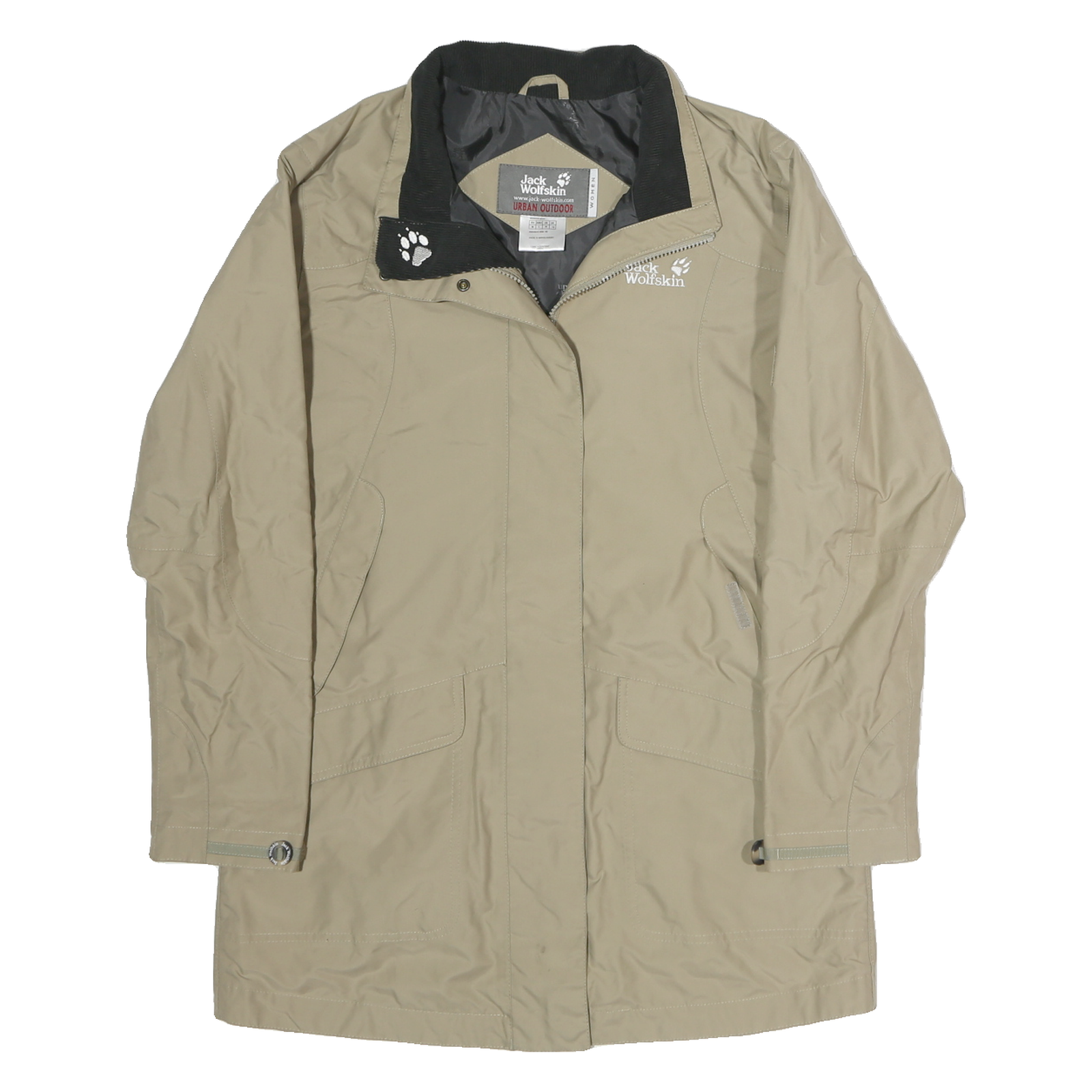 JACK WOLFSKIN Mens Beige Urban Outdoor Cotton Jacket M Zip Long Sleeve Refurbished - N/A refurbished available on Cerqular