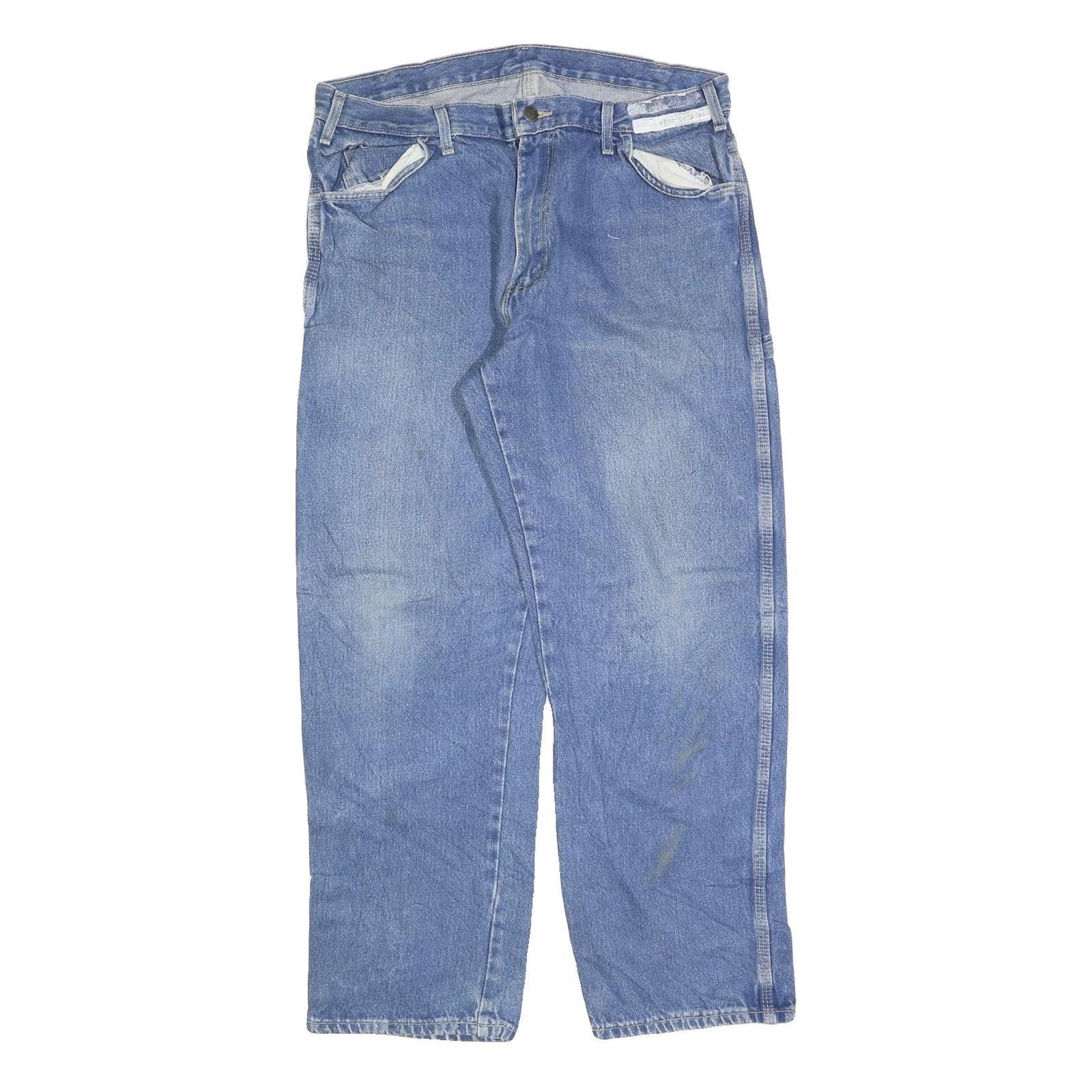 DICKIES Mens Jeans Blue Regular Straight Denim Medium W36 L30 Workwear Refurbished - N/A refurbished available on Cerqular