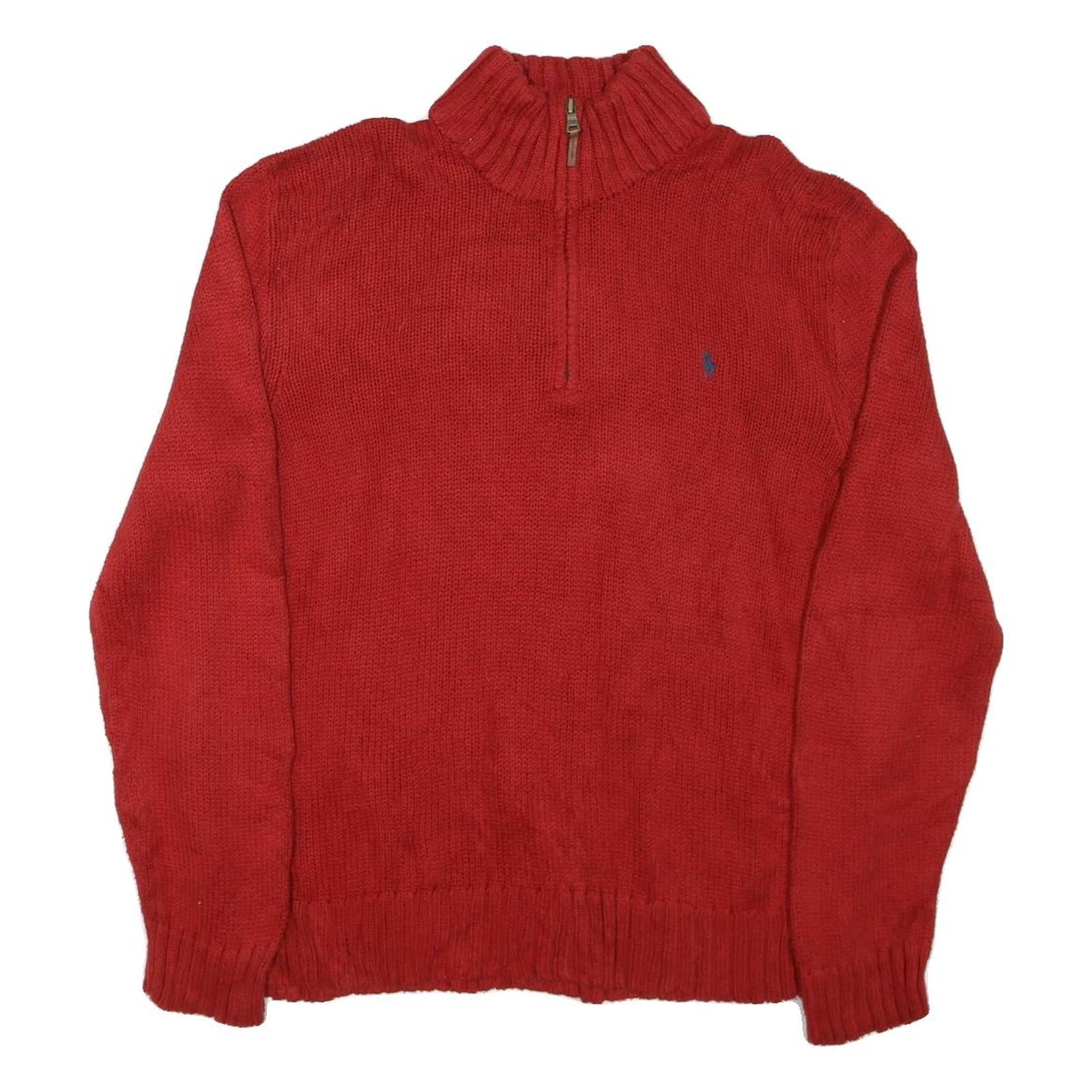 Buy POLO RALPH LAUREN Mens Red Jumper Pullover Plain Half Zip Basic Knit XL Cotton Refurbished - $76.69 POLO RALPH LAUREN Mens Red Jumper Pullover Plain Half Zip Basic Knit XL Cotton Refurbished - N/A refurbished available on Cerqular
