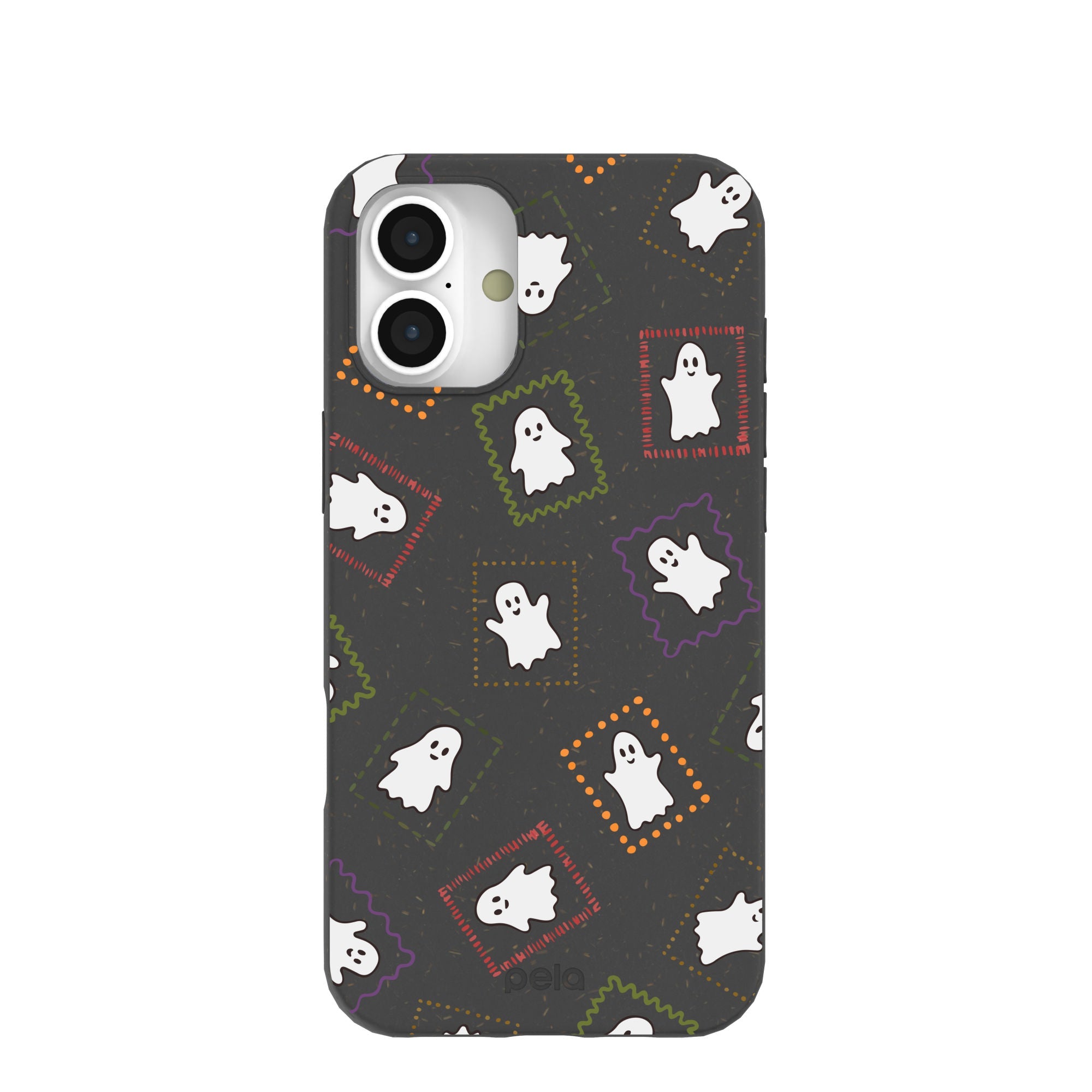 Black Ghost Stamps iPhone 16 Plus Case Refurbished - Pela Case refurbished available on Cerqular