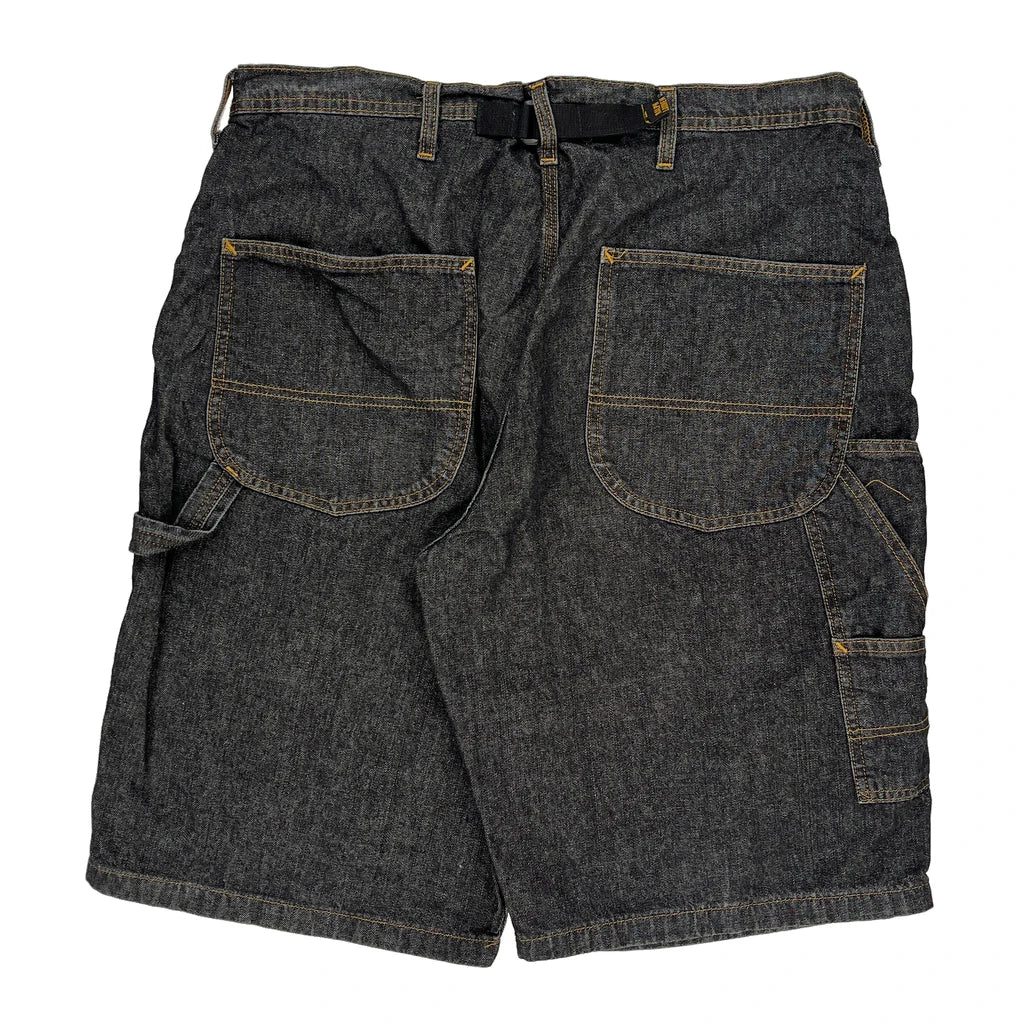 Unbranded Carpenter Shorts - 38W 13L Black Cotton Refurbished - Thrifted (note: this is a term often used to describe second- refurbished available on Cerqular