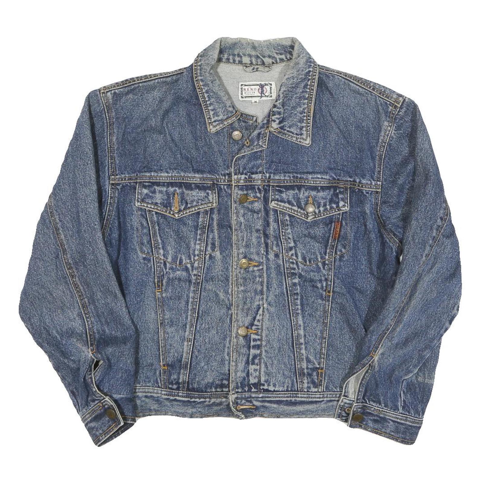 Buy RENO Mens Blue Denim Jacket M Cotton Blend Button Classic Casual Refurbished - $40.29 RENO Mens Blue Denim Jacket M Cotton Blend Button Classic Casual Refurbished - N/A refurbished available on Cerqular