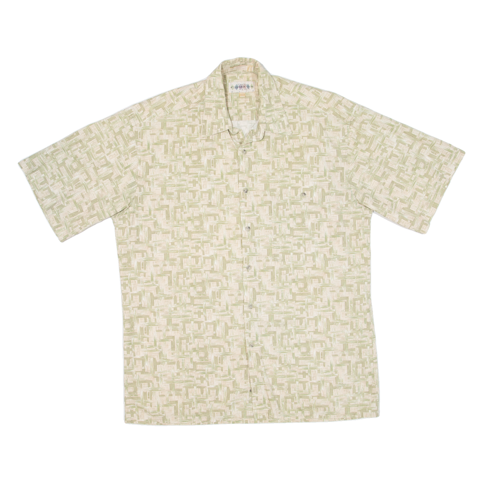 CAMPIA Mens Hawaiian Shirt Green Crazy Pattern M Refurbished - N/A refurbished available on Cerqular