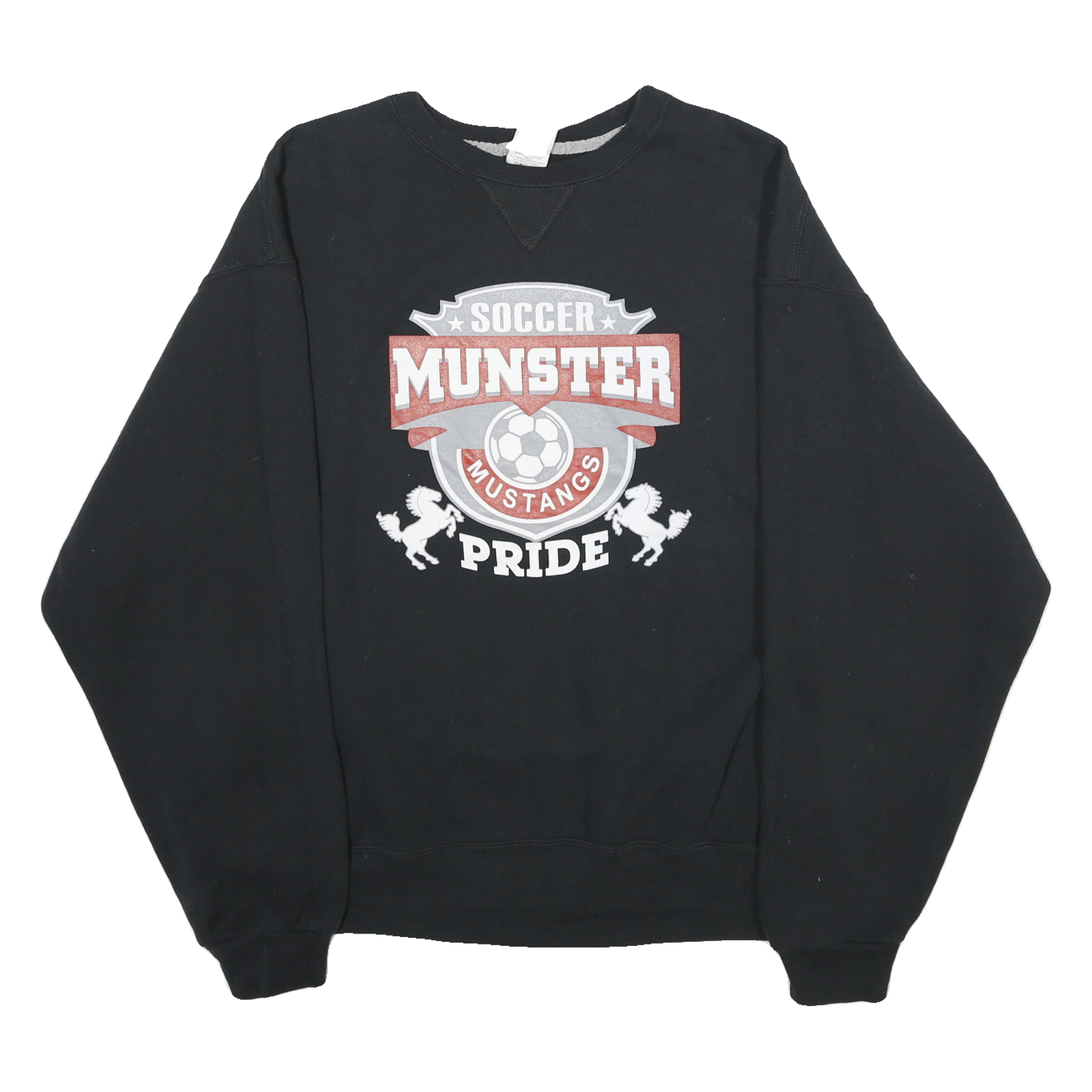 RUSSELL ATHLETIC Mens Black Soccer Munster Mustangs Crew Neck XL Cotton Refurbished - N/A refurbished available on Cerqular