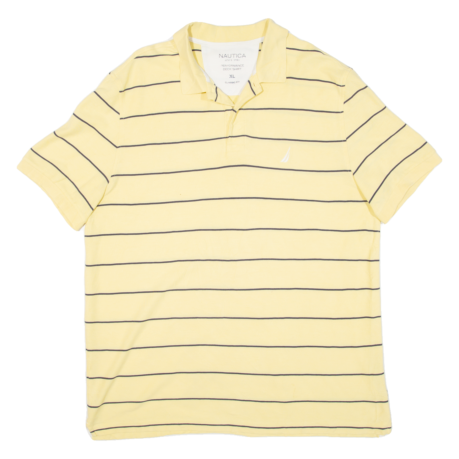 NAUTICA Mens Polo Shirt Yellow Striped XL Refurbished - N/A refurbished available on Cerqular