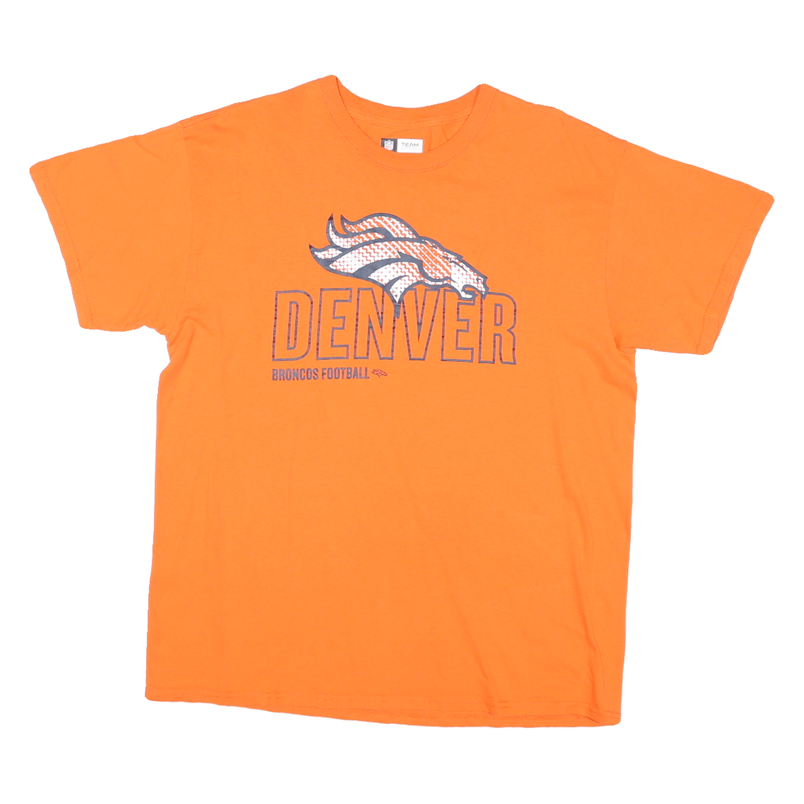 NFL Mens Orange Denver Broncos Football Graphic T-Shirt L Short Sleeve Crew Neck Refurbished - N/A refurbished available on Cerqular