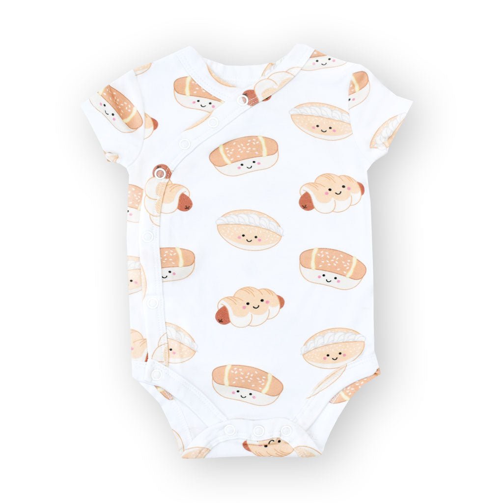 Organic Cotton Baby Onesie - Bakery Buns | Size: 0 - 3M Refurbished - The Wee Bean refurbished available on Cerqular