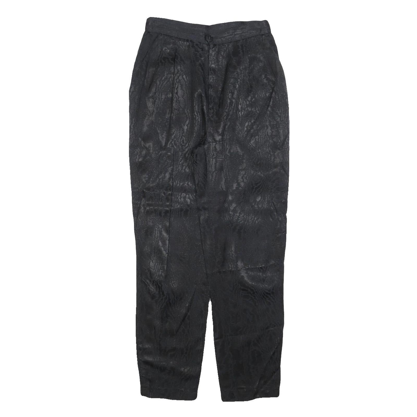 LATEST LOOK Womens Black Polyester Blend Regular Fit Straight Leg Trousers W25 Refurbished - N/A refurbished available on Cerqular