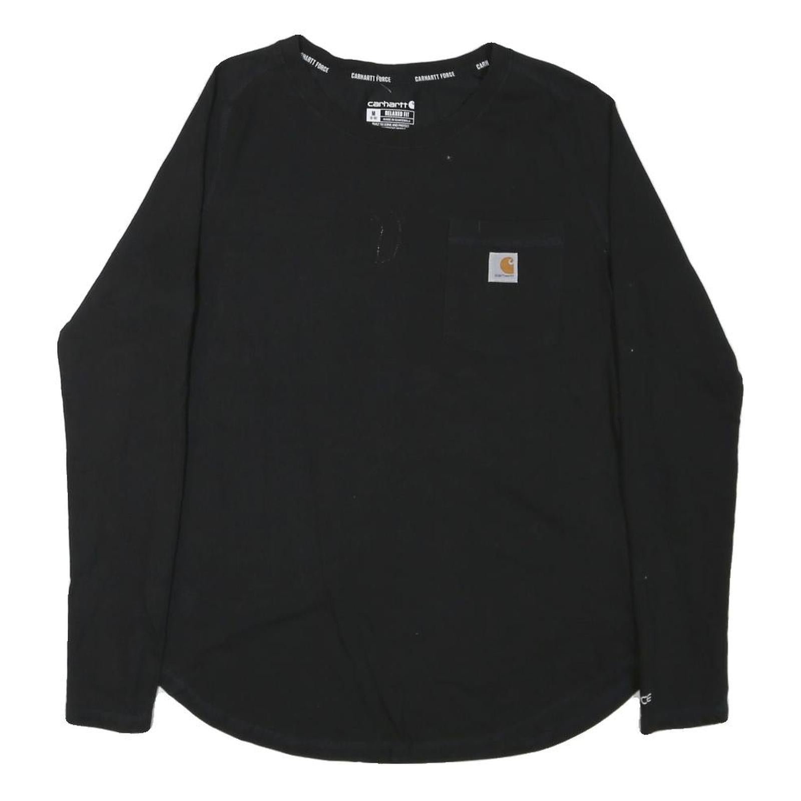 CARHARTT Womens Black Long Sleeve Crew Neck Relaxed Fit M Cotton Blend T-Shirt Refurbished - N/A refurbished available on Cerqular