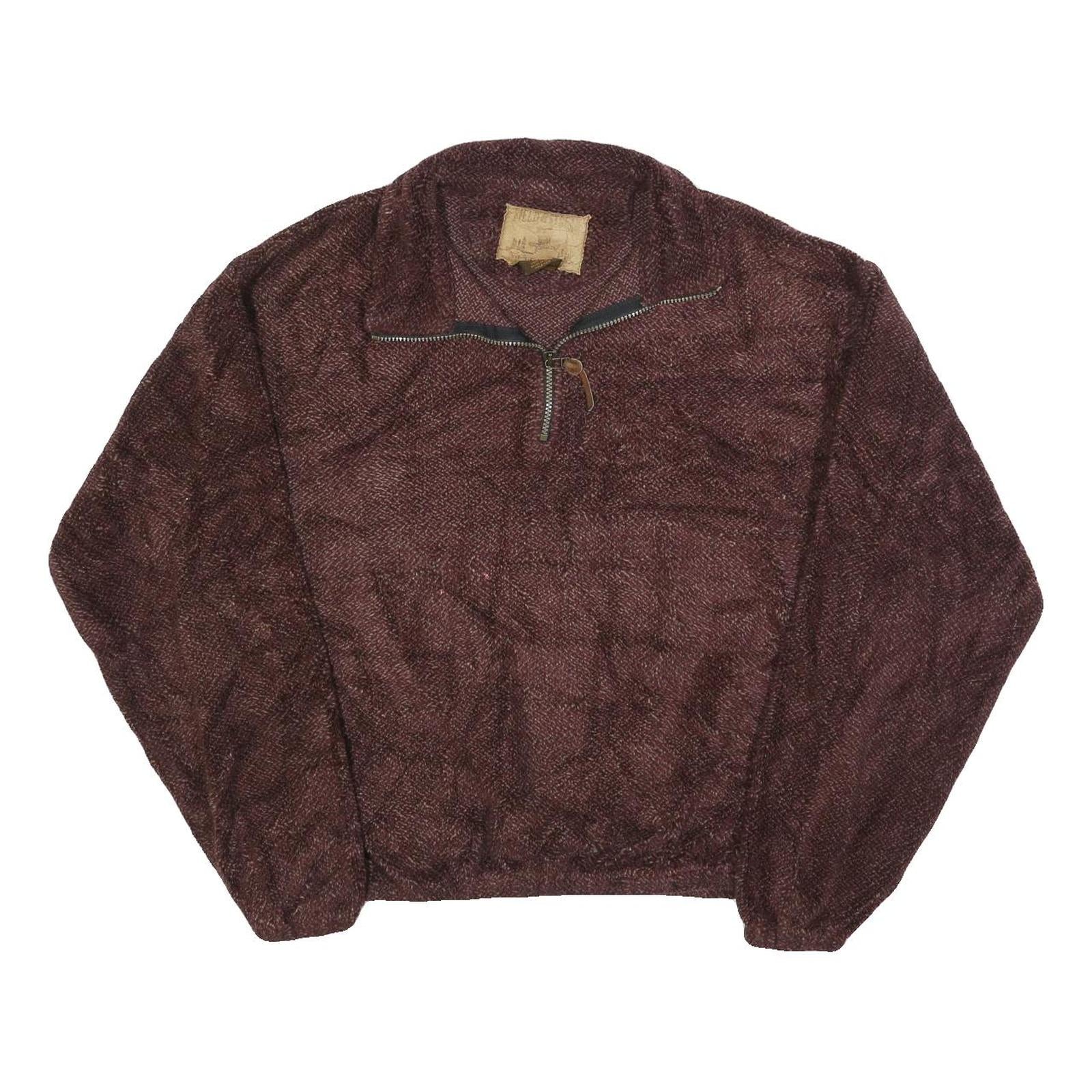 FIELD STREET Mens Maroon Pullover Plain Jumper Crew Neck Basic Knit L Casual Refurbished - N/A refurbished available on Cerqular