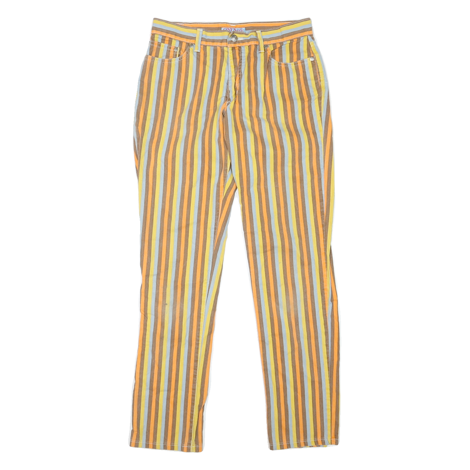 Womens Cotton Blend Slim Stripe Trousers W30 L29 Colourful Zip Closure Casual Refurbished - N/A refurbished available on Cerqular