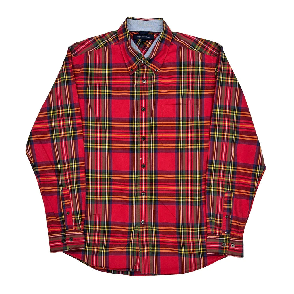Tommy Hilfiger Checked Shirt - Large Multicoloured Cotton Refurbished - Thrifted (note: this is a term often used to describe second- refurbished available on Cerqular