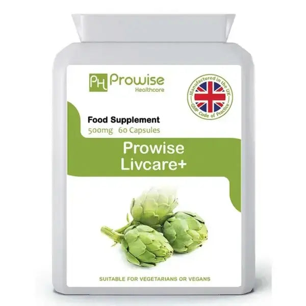 Livcare+ 500mg 60 Capsules–UK Manufactured | Gallbladder Supplements | Suitable for Vegetarians & Vegans by Prowise Refurbished - Prowise Healthcare refurbished available on Cerqular