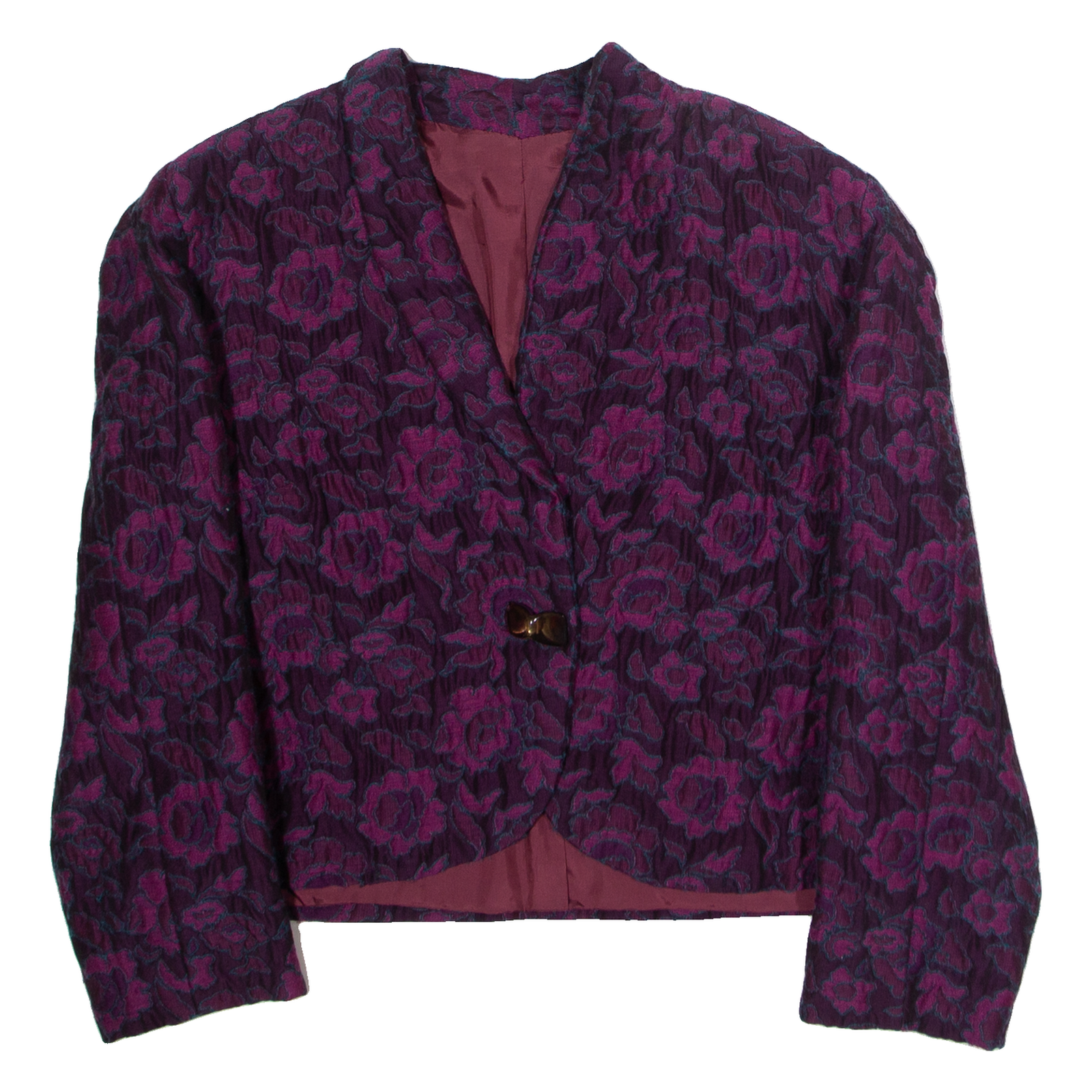 Womens Blazer Jacket Purple 90s Floral XL Refurbished - N/A refurbished available on Cerqular