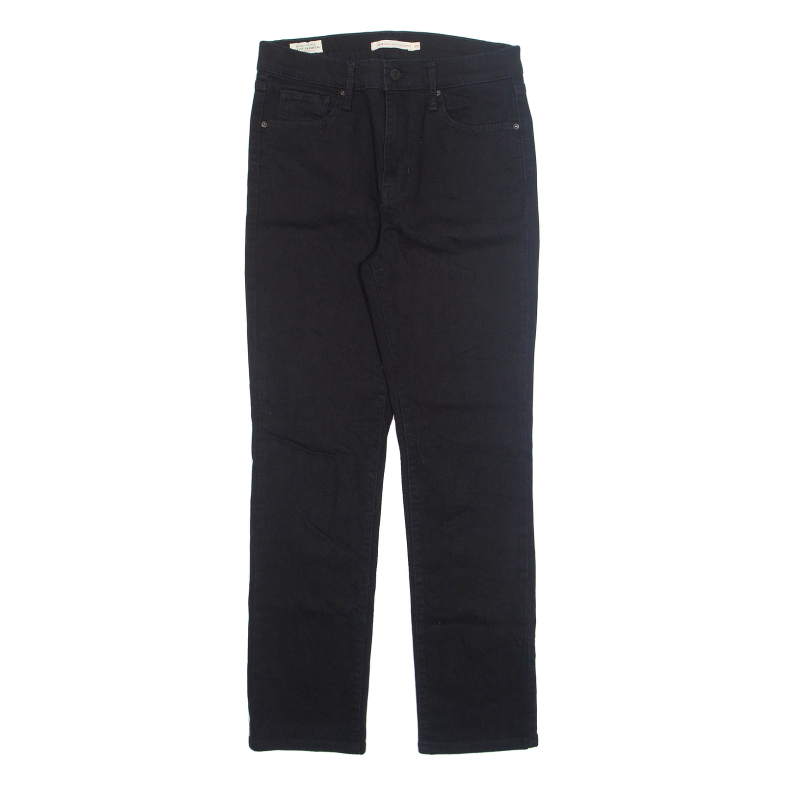 LEVI'S Womens Jeans Black Regular Straight W29 L30 Refurbished - N/A refurbished available on Cerqular