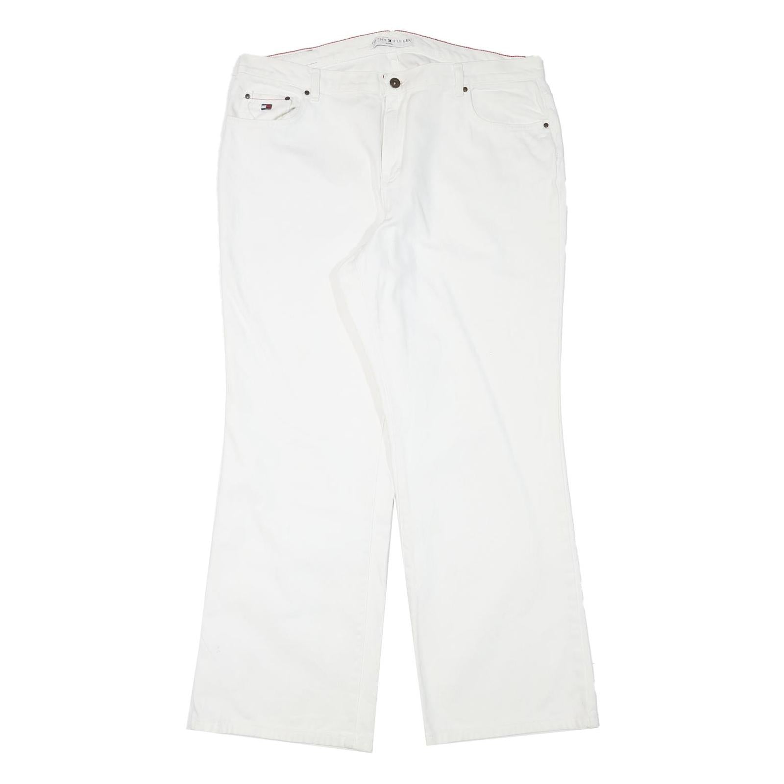 TOMMY HILFIGER Womens Relaxed White Cotton Blend Jeans W38 L31 Zip Pocket Refurbished - N/A refurbished available on Cerqular