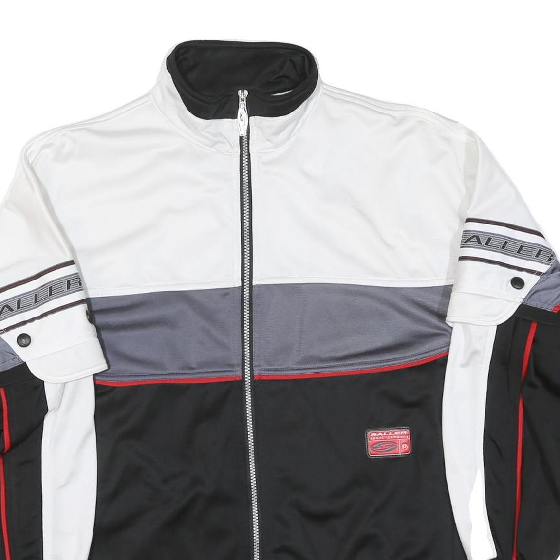 SALLER Mens White & Black Basketball Zip Polyester Blend Jacket S Sportswear Refurbished - N/A refurbished available on Cerqular