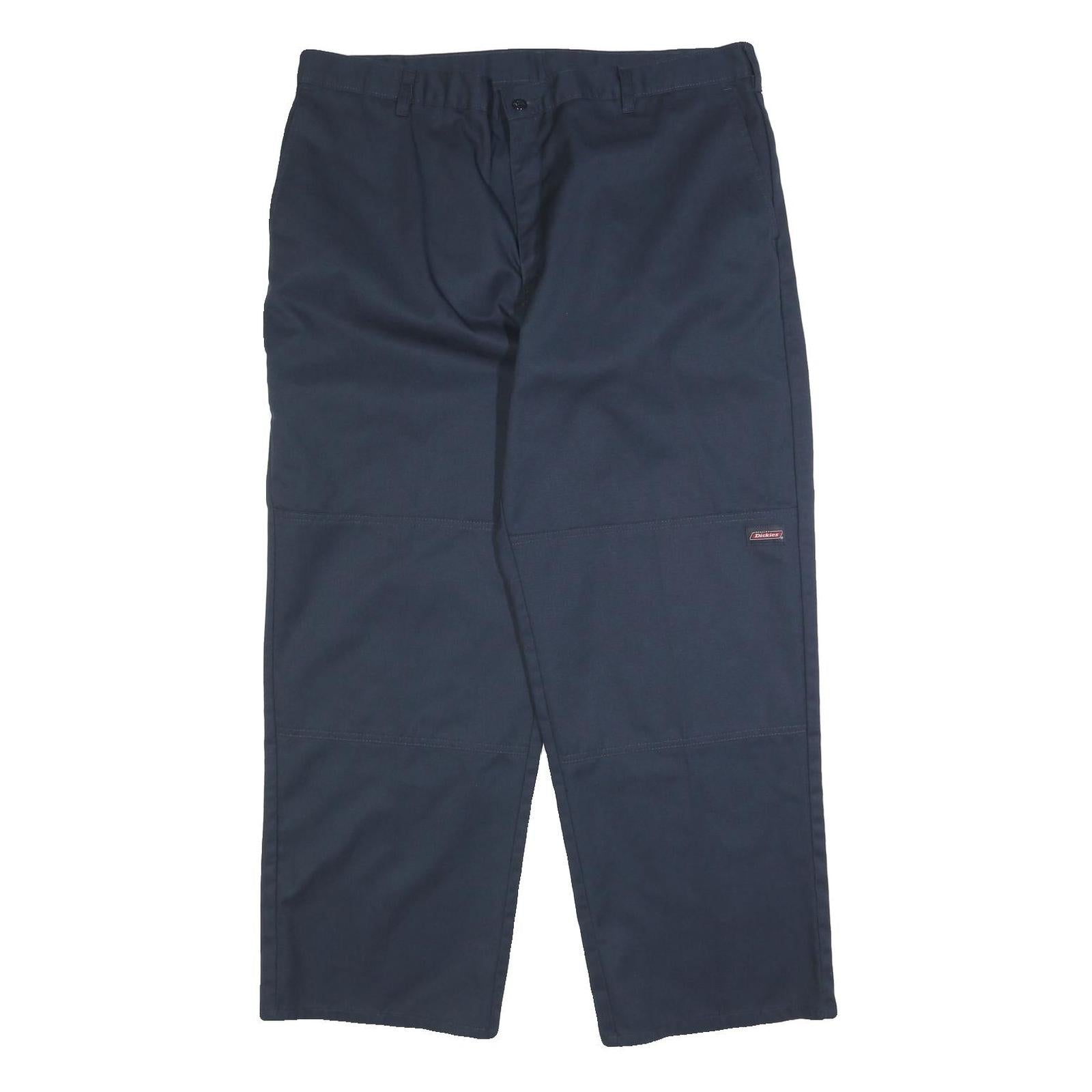 DICKIES Mens Navy Relaxed Straight Cotton Blend Trousers W40 L30 Workwear Refurbished - N/A refurbished available on Cerqular