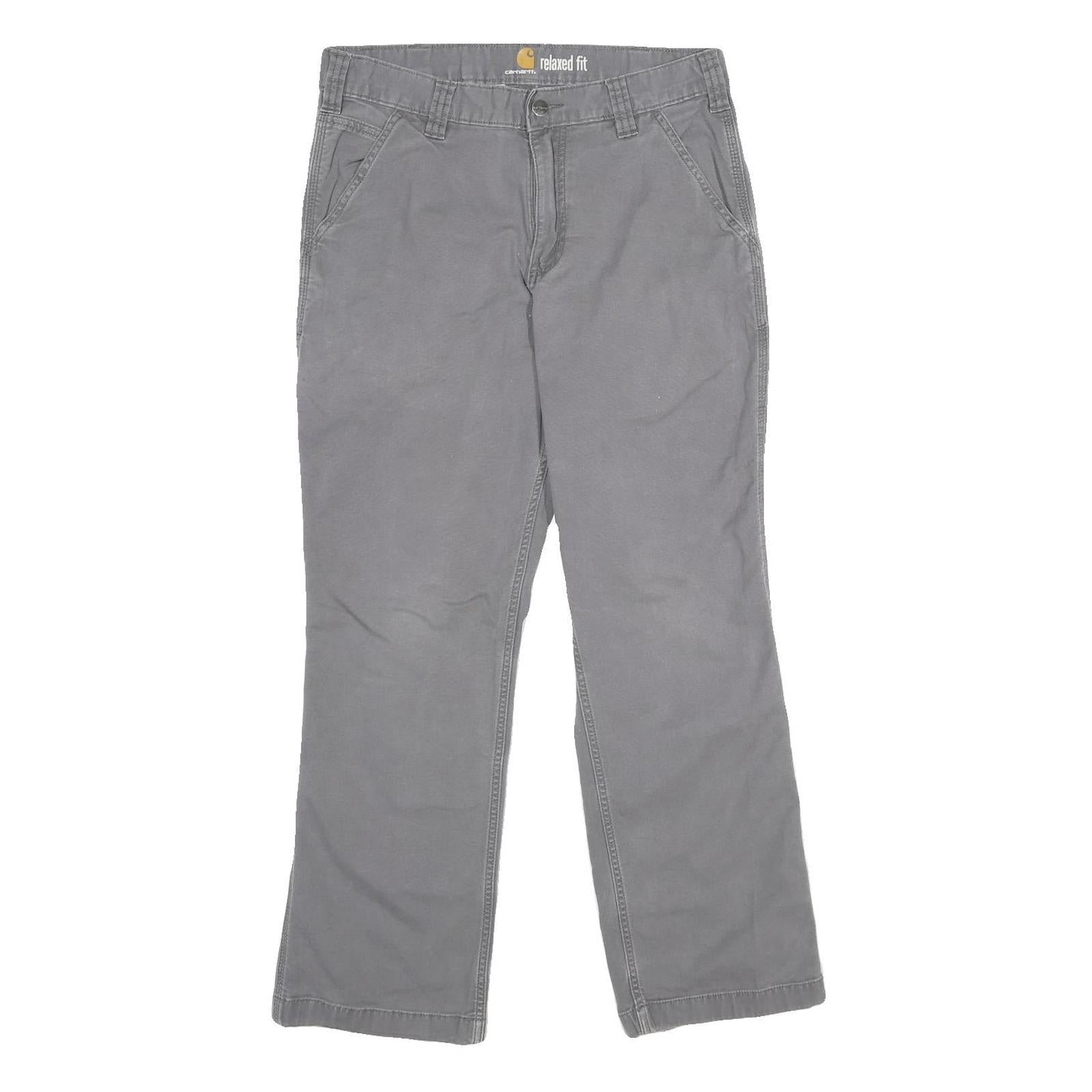 CARHARTT Mens Cotton Blend Grey Relaxed Fit Straight Trousers W32 L30 Workwear Refurbished - N/A refurbished available on Cerqular