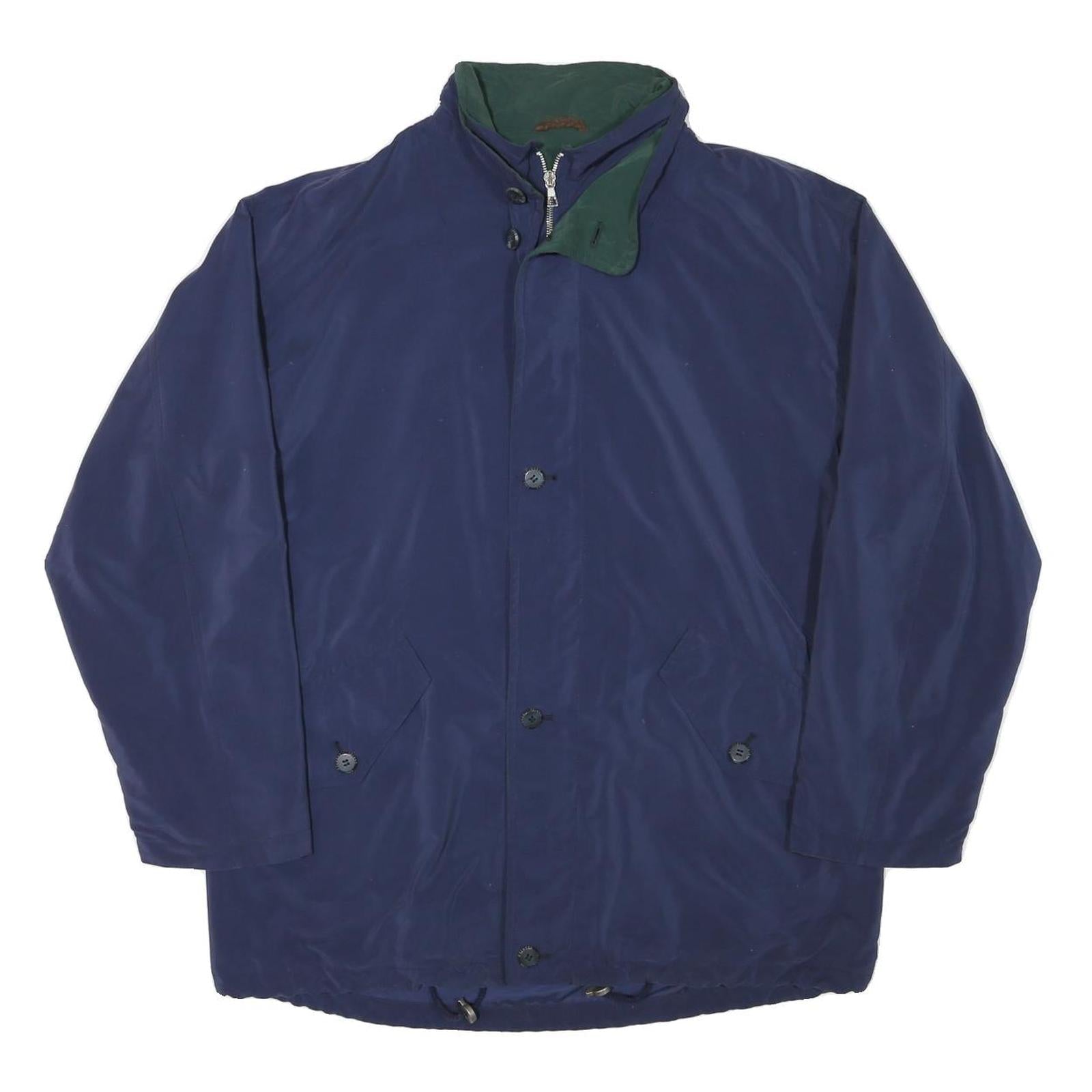 DANIEL HECHTER Mens Navy Blue Outdoor Jacket L Polyester Plain Zip Casual Refurbished - N/A refurbished available on Cerqular