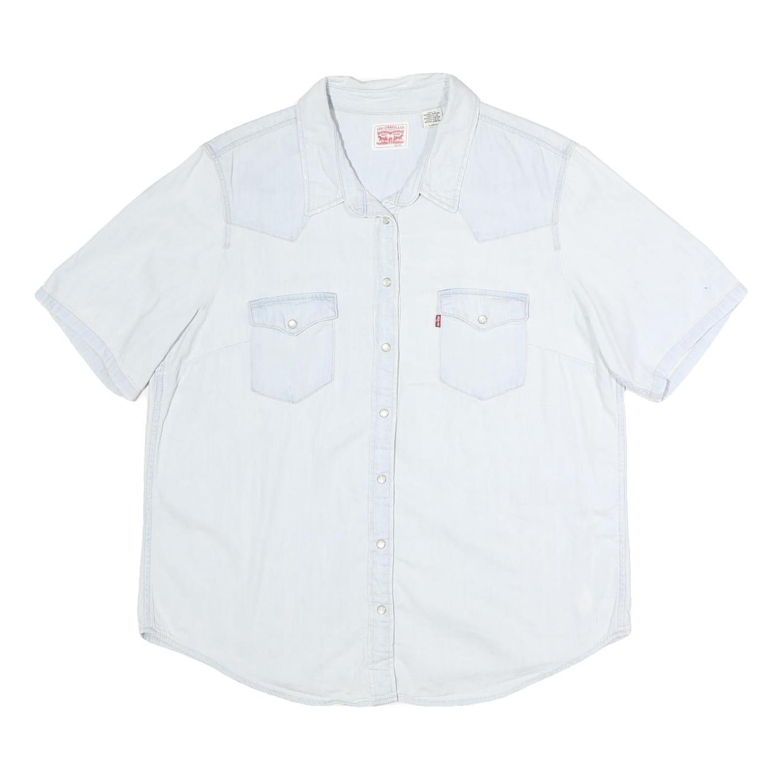 Buy LEVI'S Womens White Denim Shirt XL Cotton Casual Short Sleeve Button Refurbished - $35.09 LEVI'S Womens White Denim Shirt XL Cotton Casual Short Sleeve Button Refurbished - N/A refurbished available on Cerqular