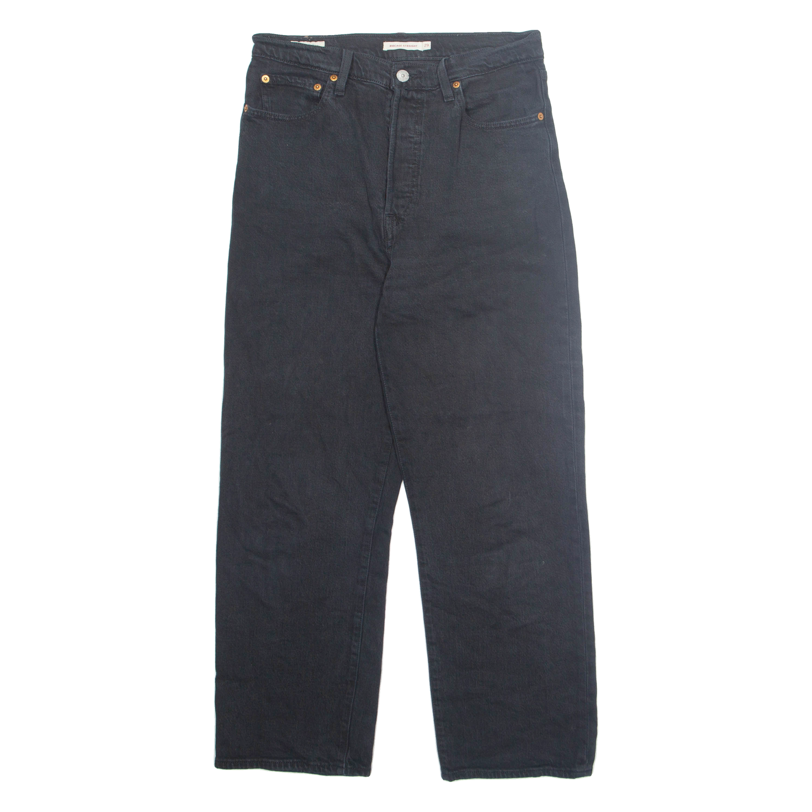 LEVI'S BIG E Womens Jeans Black Regular Straight W29 L27 Refurbished - N/A refurbished available on Cerqular