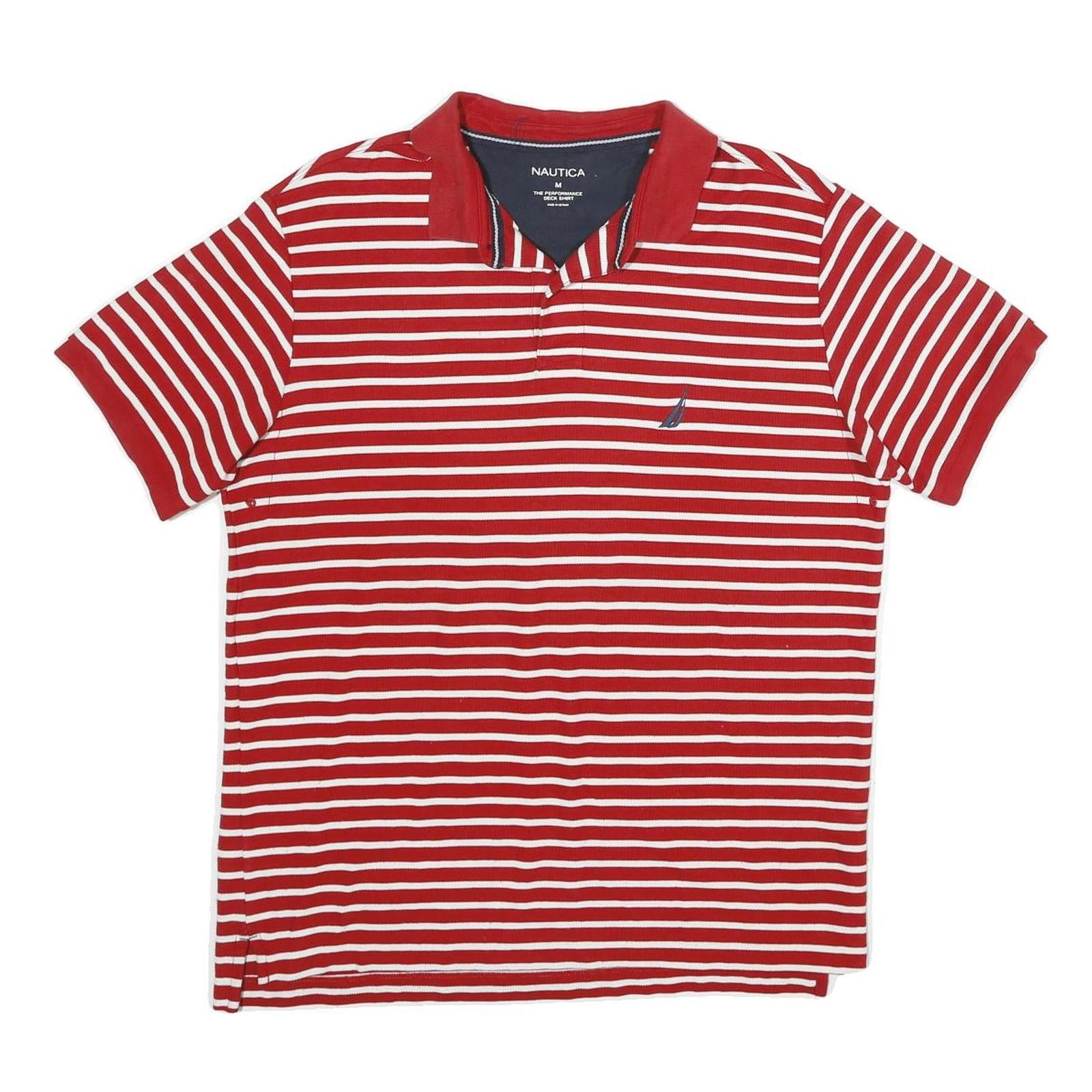 Buy NAUTICA Mens Red & White Striped Short Sleeve Polo Shirt M Cotton Blend Classic Refurbished - $29.89 NAUTICA Mens Red & White Striped Short Sleeve Polo Shirt M Cotton Blend Classic Refurbished - N/A refurbished available on Cerqular