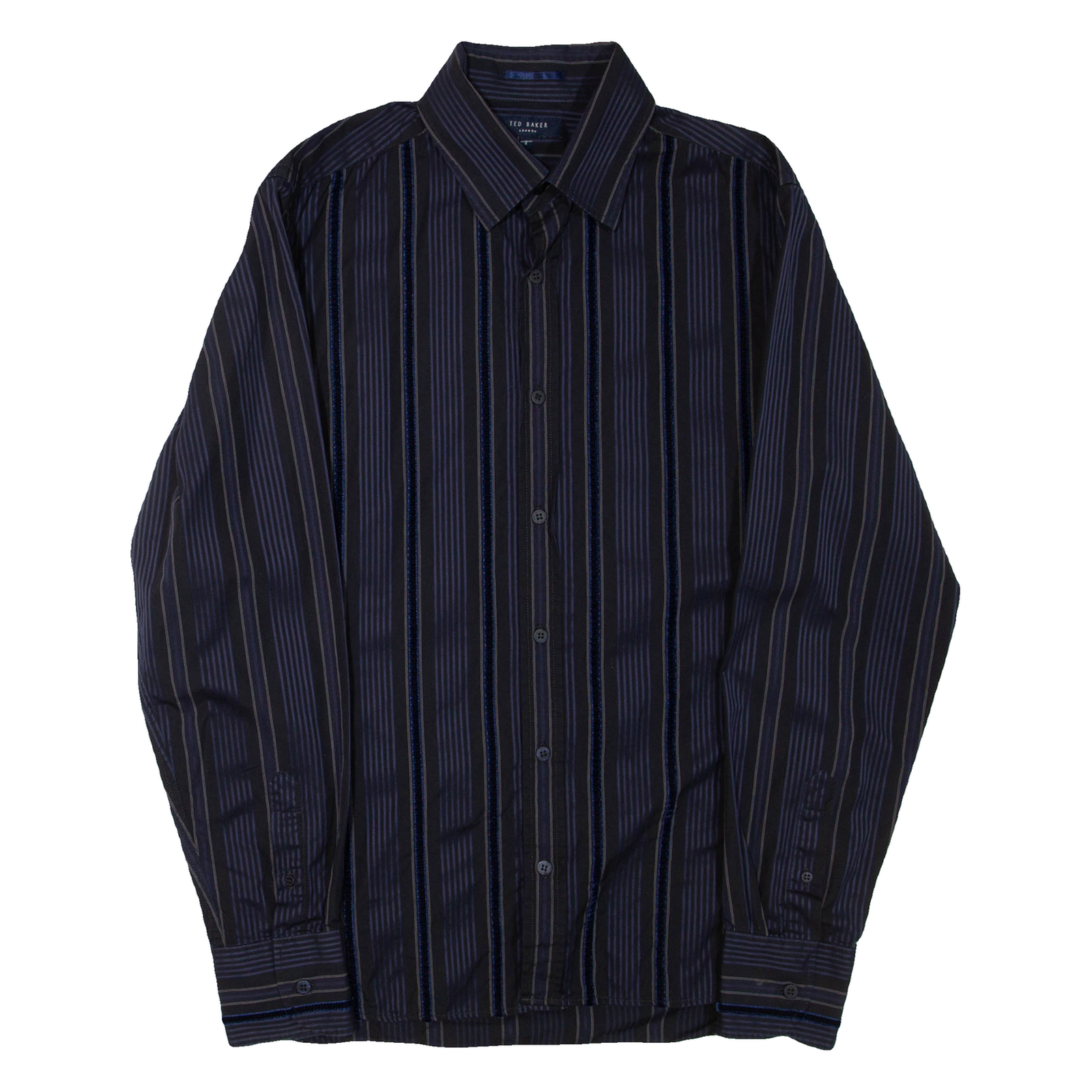 TED BAKER Mens Shirt Blue Striped Long Sleeve S Refurbished - N/A refurbished available on Cerqular