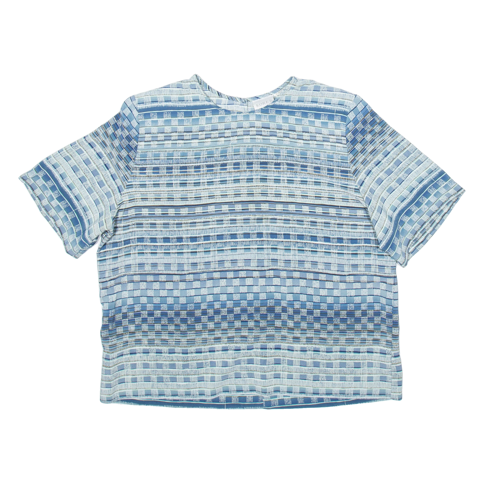 KORET Womens Printed Blouse Blue Crazy Pattern L Refurbished - N/A refurbished available on Cerqular