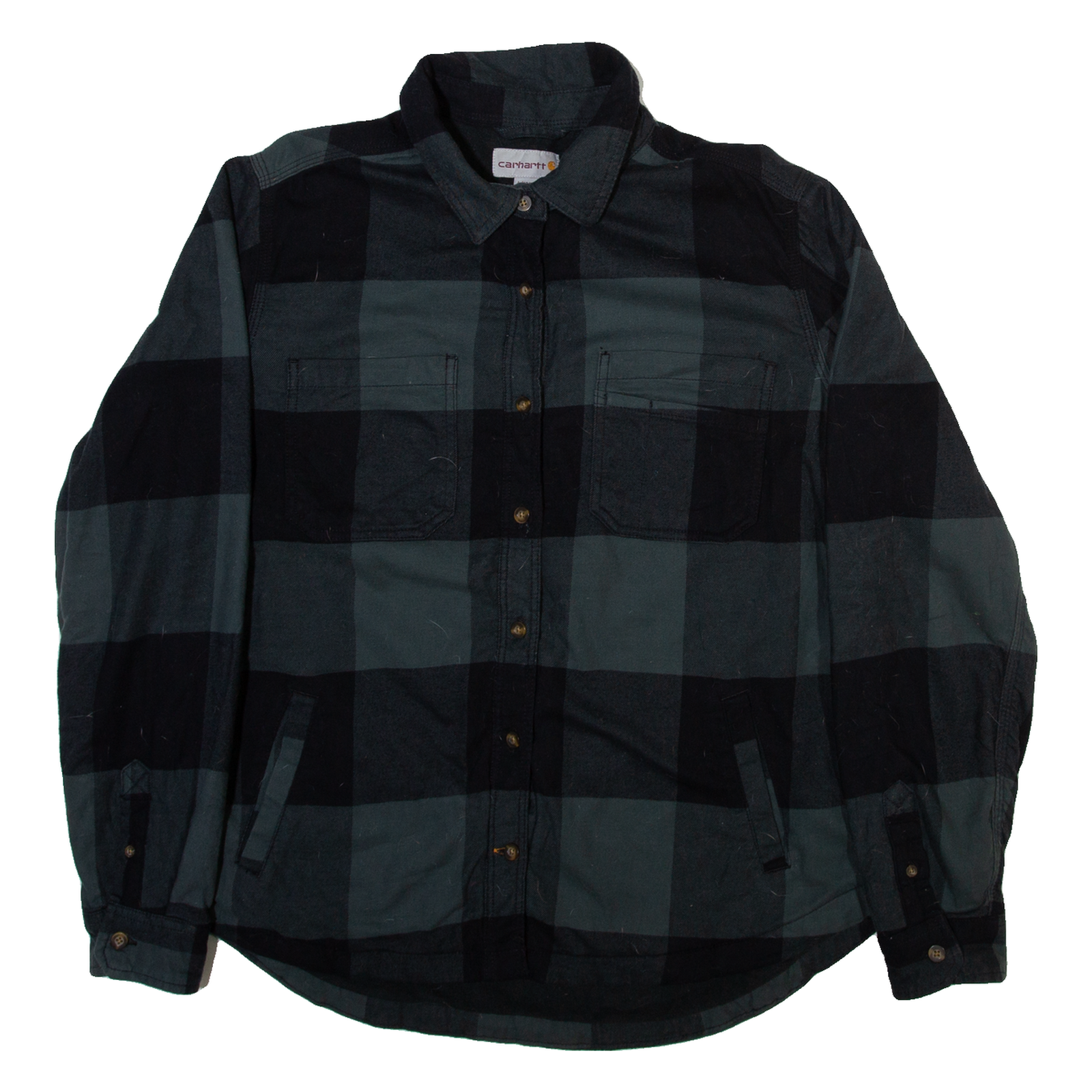 CARHARTT Womens Lumberjack Shirt Grey Check Long Sleeve L Refurbished - N/A refurbished available on Cerqular