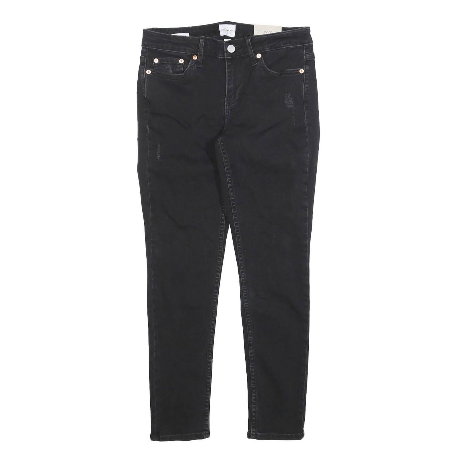 CALVIN KLEIN Womens Slim Black Skinny Denim Jeans Cotton Blend W27 L26 Ankle Refurbished - N/A refurbished available on Cerqular