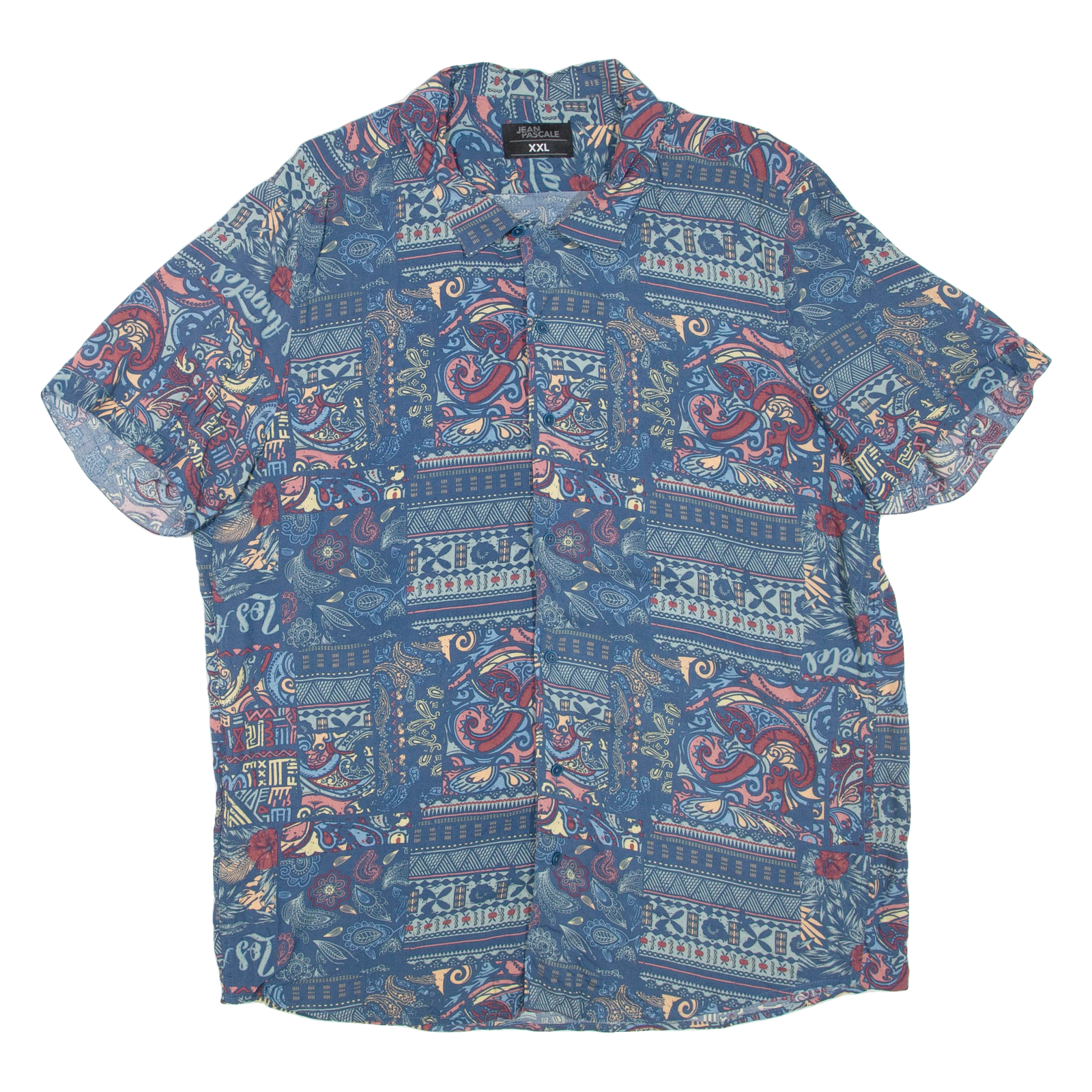 JEAN PASCALE Mens Shirt Blue Crazy Pattern XL Refurbished - N/A refurbished available on Cerqular