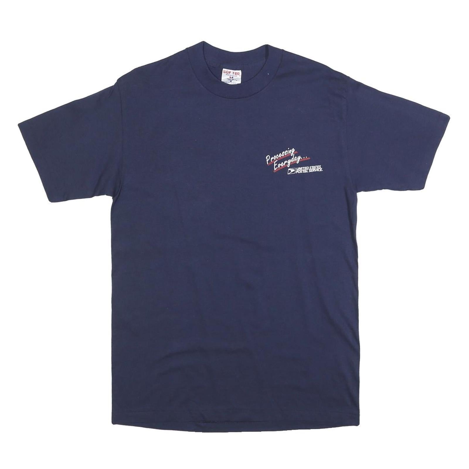 TEEJAYS Mens Navy Blue Safety Graphic T-Shirt M Short Sleeve Crew Neck Refurbished - N/A refurbished available on Cerqular