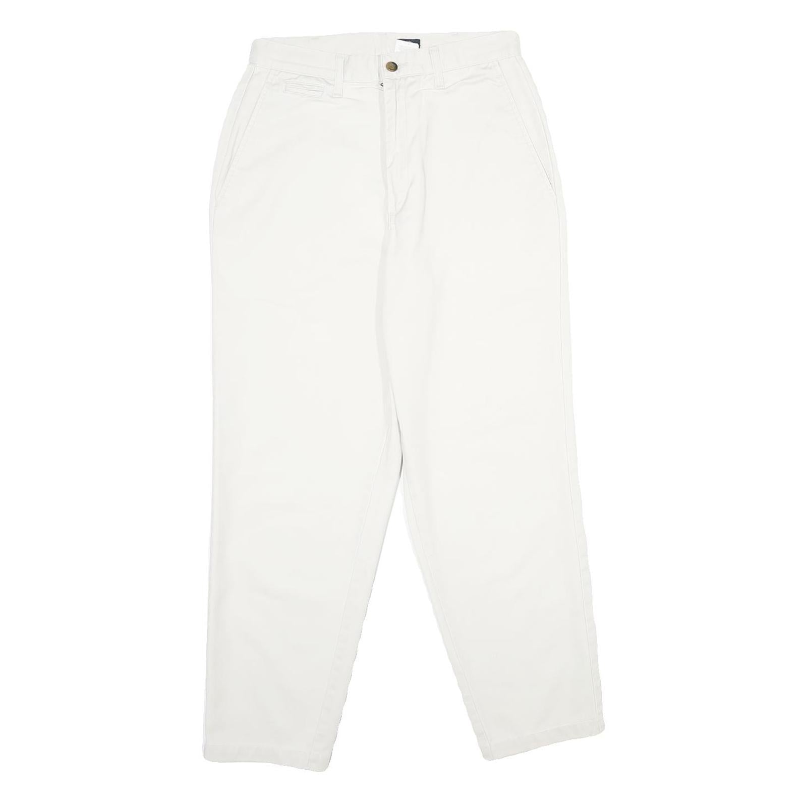 DOCKERS Womens Cotton White Classic Straight Trousers Closure Zip Size W28 L28 Refurbished - N/A refurbished available on Cerqular