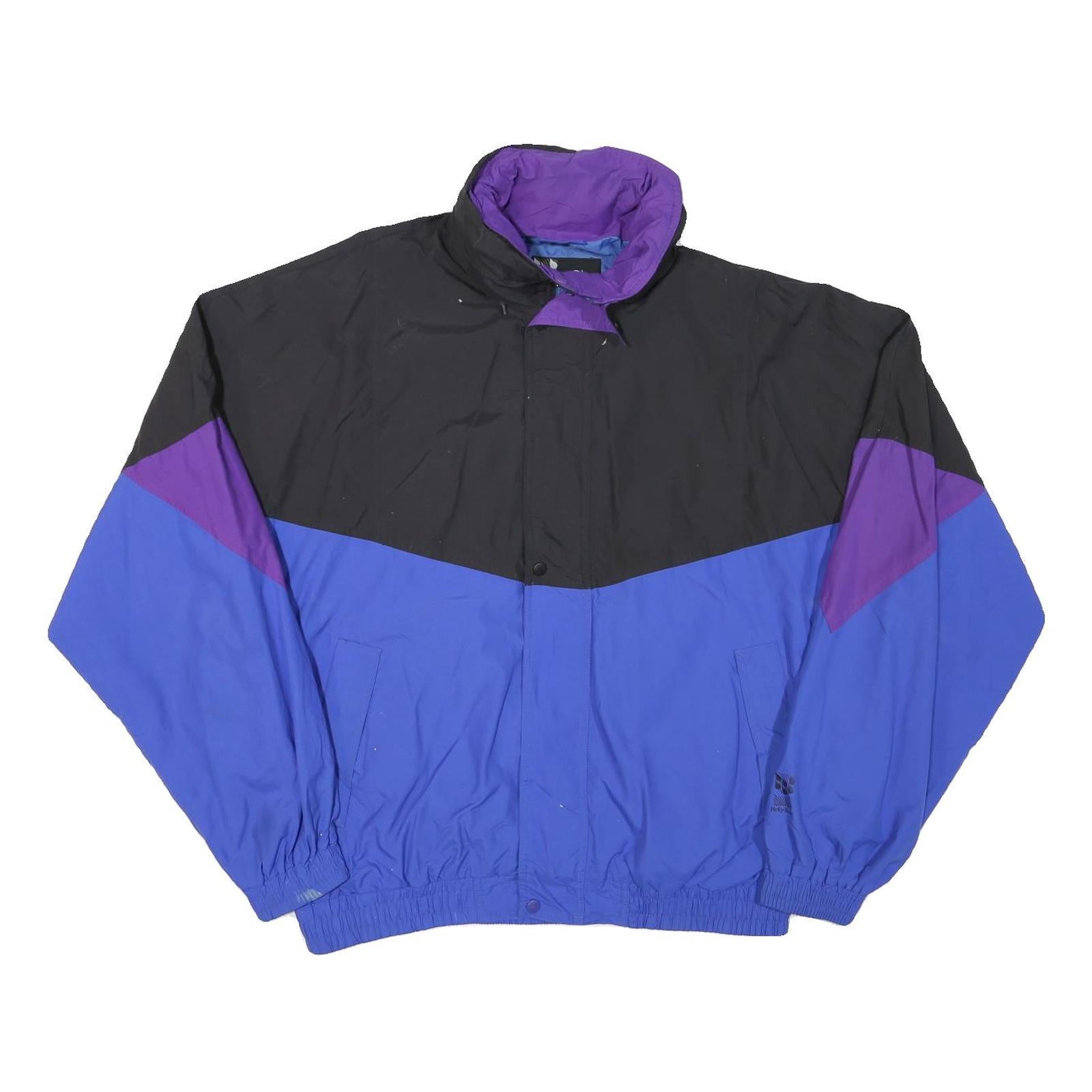 HELLY HANSEN Mens Black & Purple Zip Jacket L Polyester Blend Colourblock Refurbished - N/A refurbished available on Cerqular