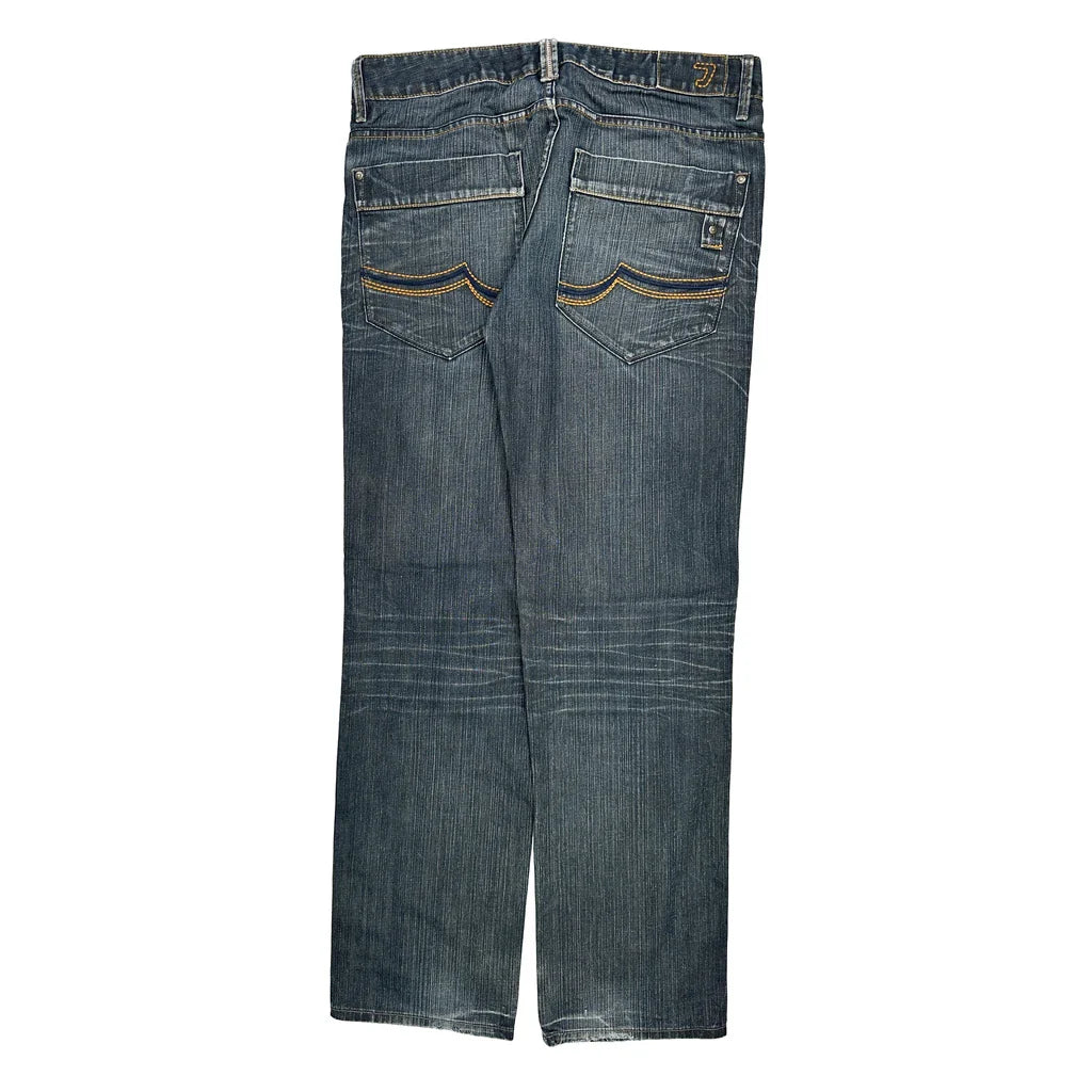 Unbranded Jeans - 38W 34L Dark Wash Denim Refurbished - Thrifted (note: this is a term often used to describe second- refurbished available on Cerqular