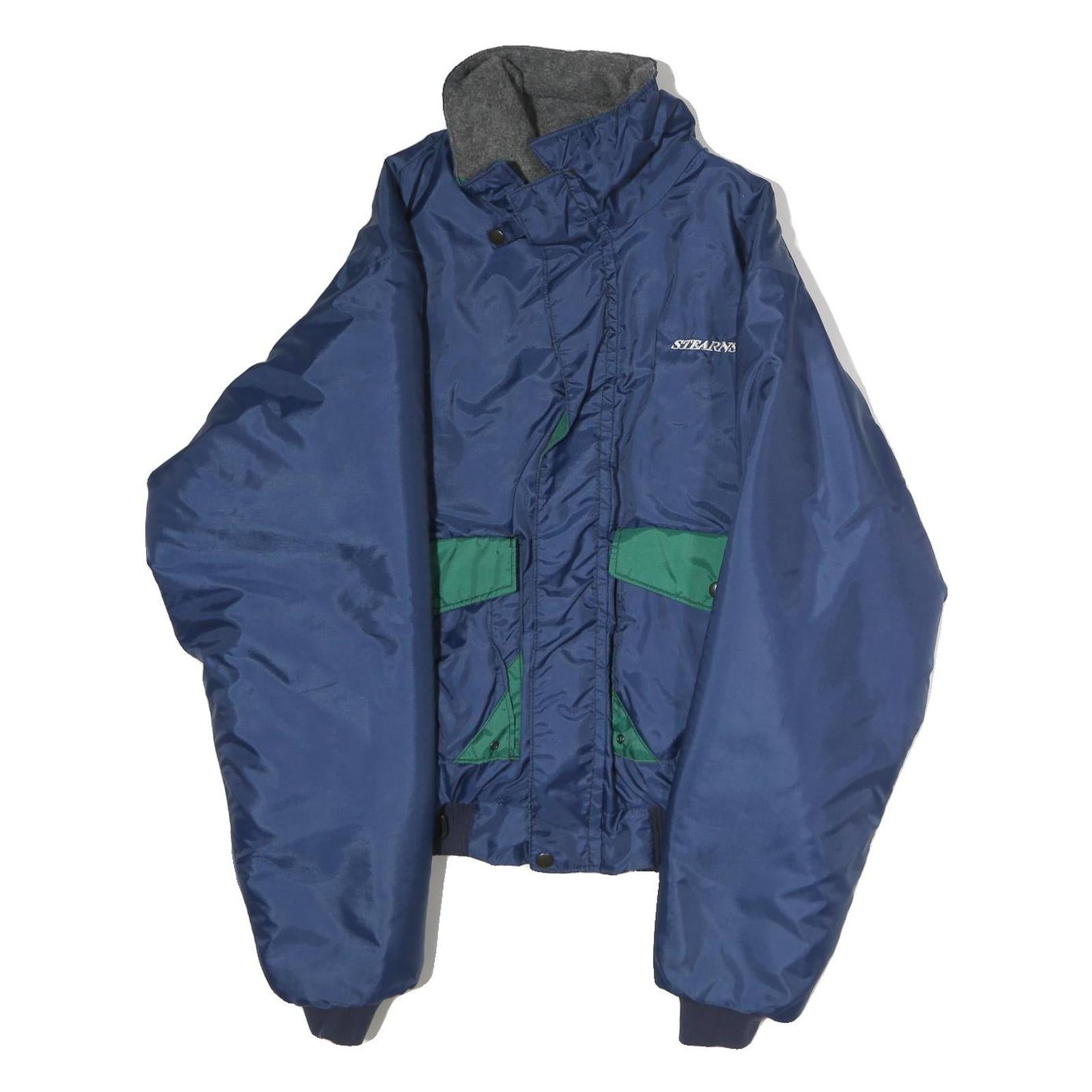 STEARNS Mens Blue & Green Zip Jacket M Polyester Plain Warm Casual Refurbished - N/A refurbished available on Cerqular