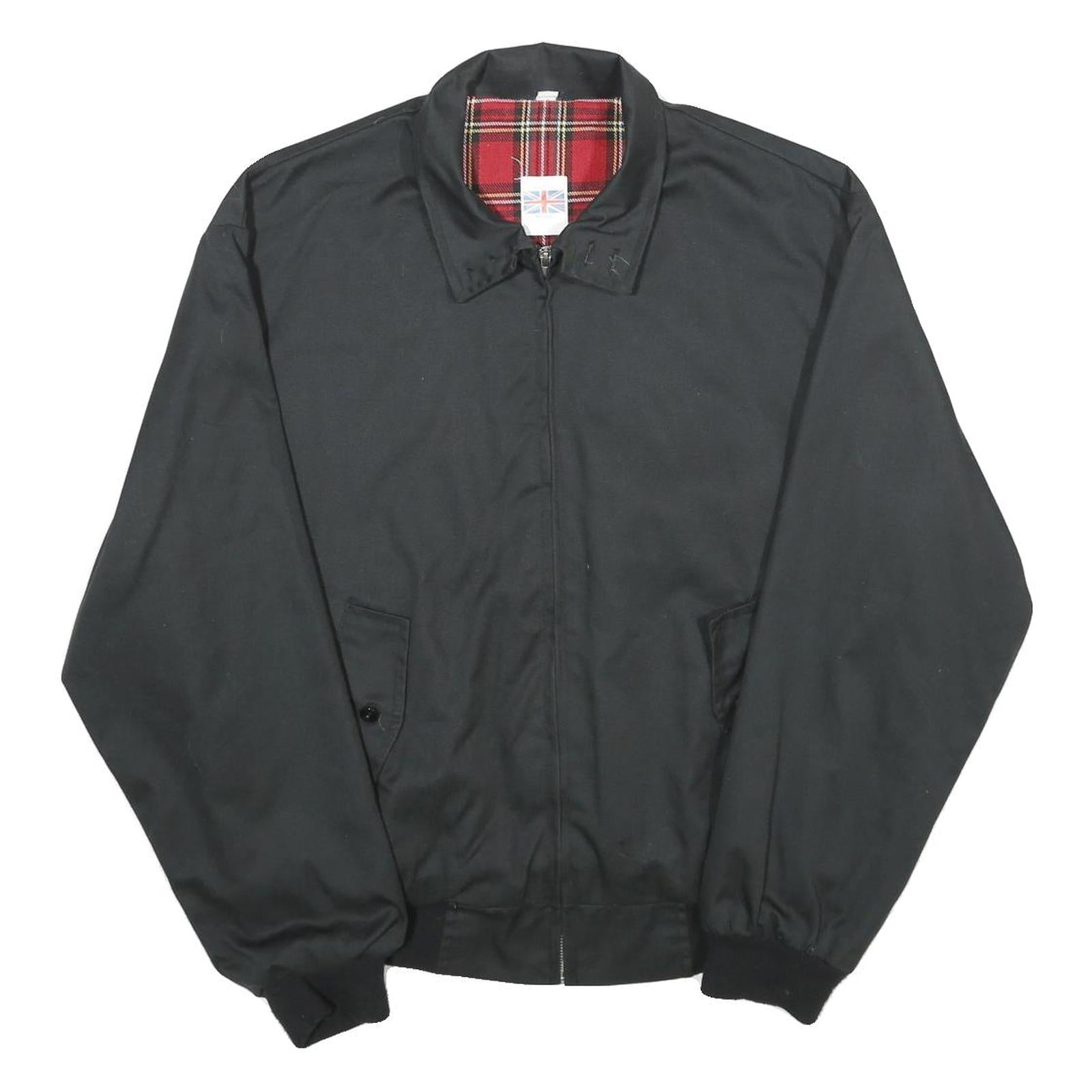 Mens Black Jacket L Polyester Blend Plain Zip Classic Fit Casual Outerwear Refurbished - N/A refurbished available on Cerqular