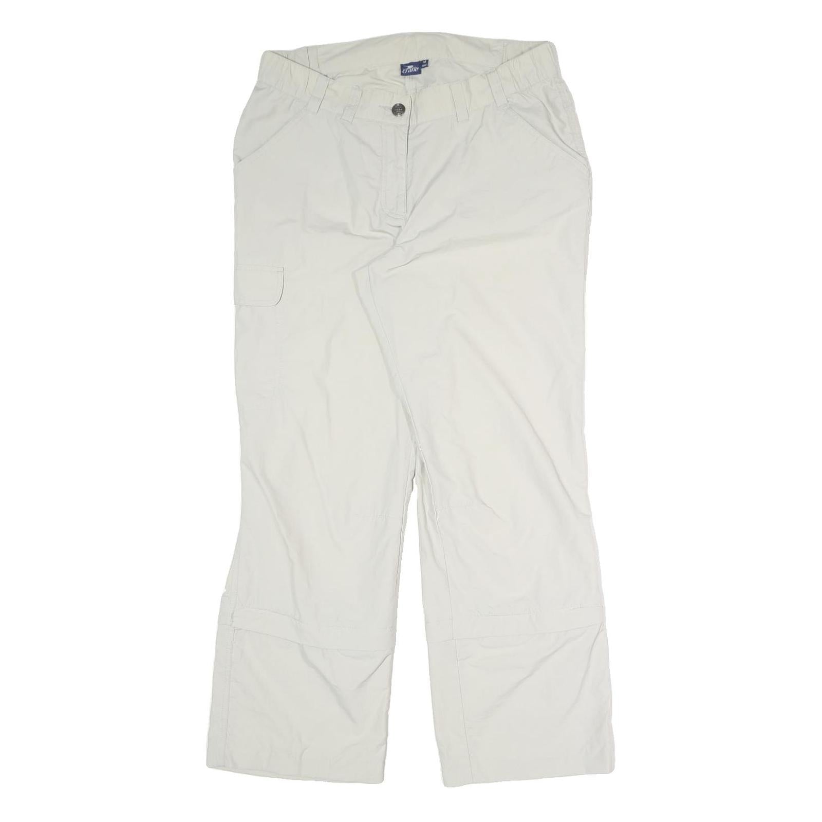 CRANE Womens White Relaxed Straight Trousers W34 L29 Zip Polyester Blend Refurbished - N/A refurbished available on Cerqular