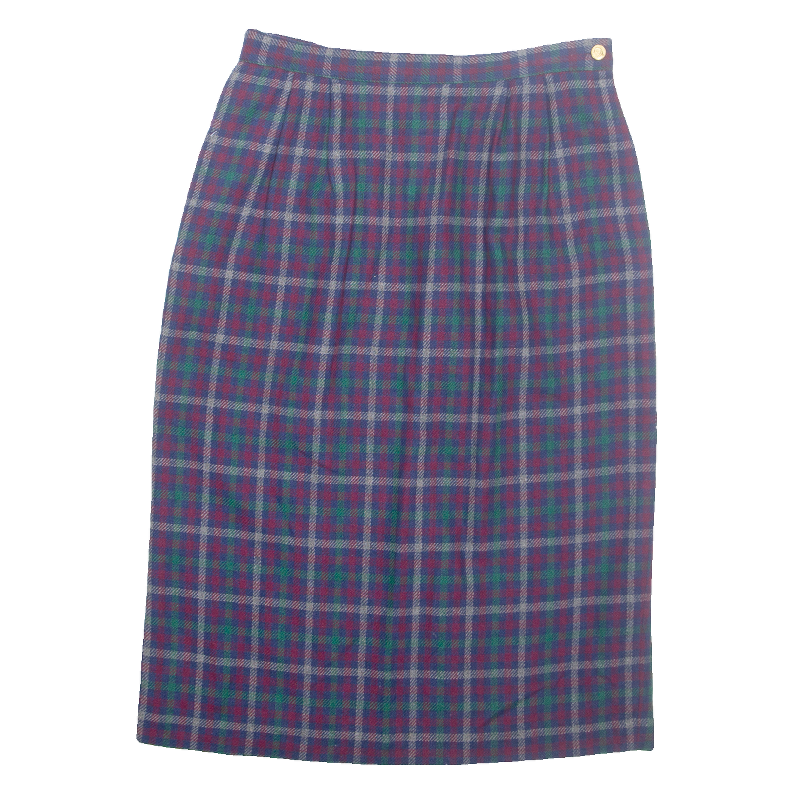 HABERDASHERY Womens Pencil Skirt Red Midi Wool Check M Refurbished - N/A refurbished available on Cerqular