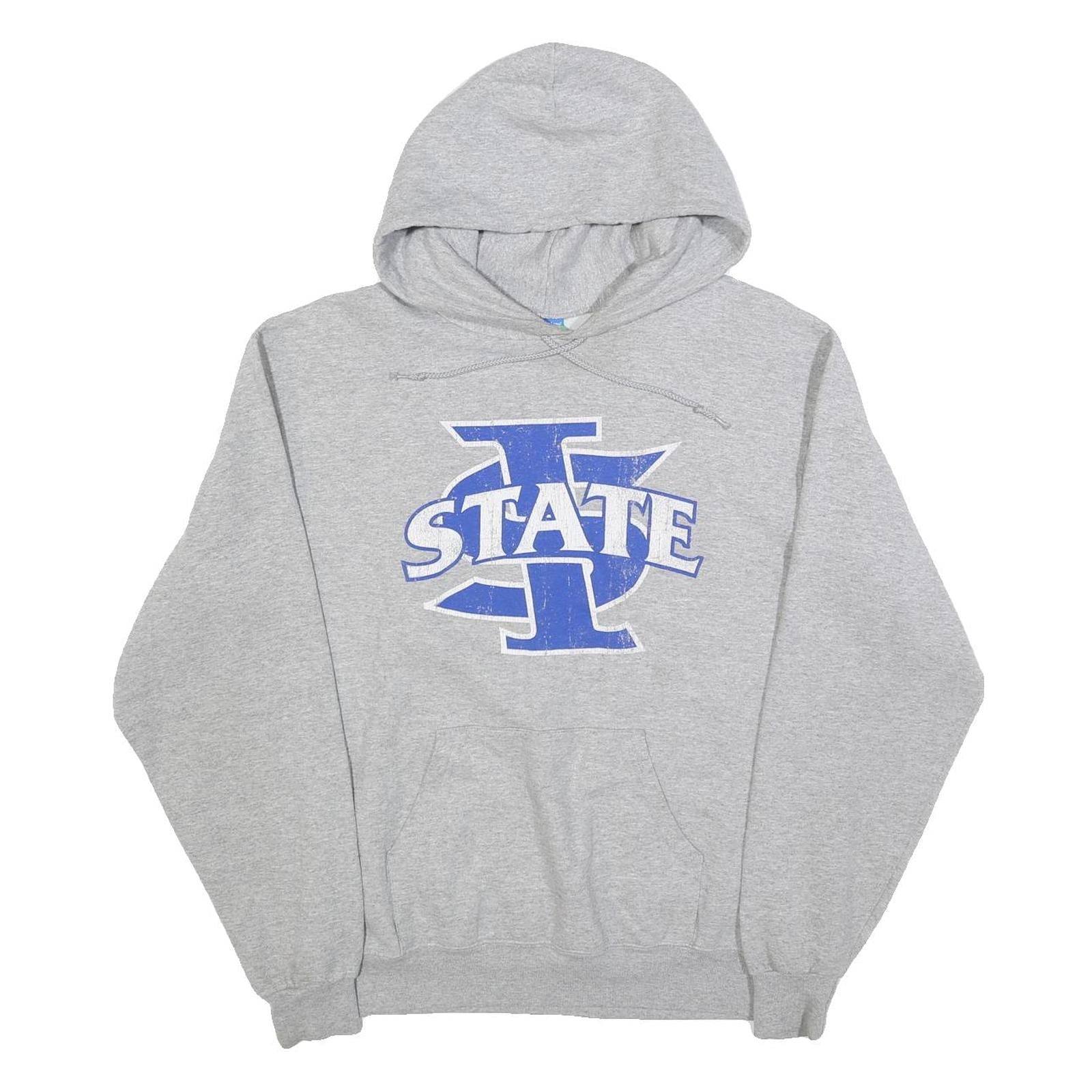 CHAMPION Mens Grey State Logo Pullover Hoodie M Cotton Blend Casual Refurbished - N/A refurbished available on Cerqular